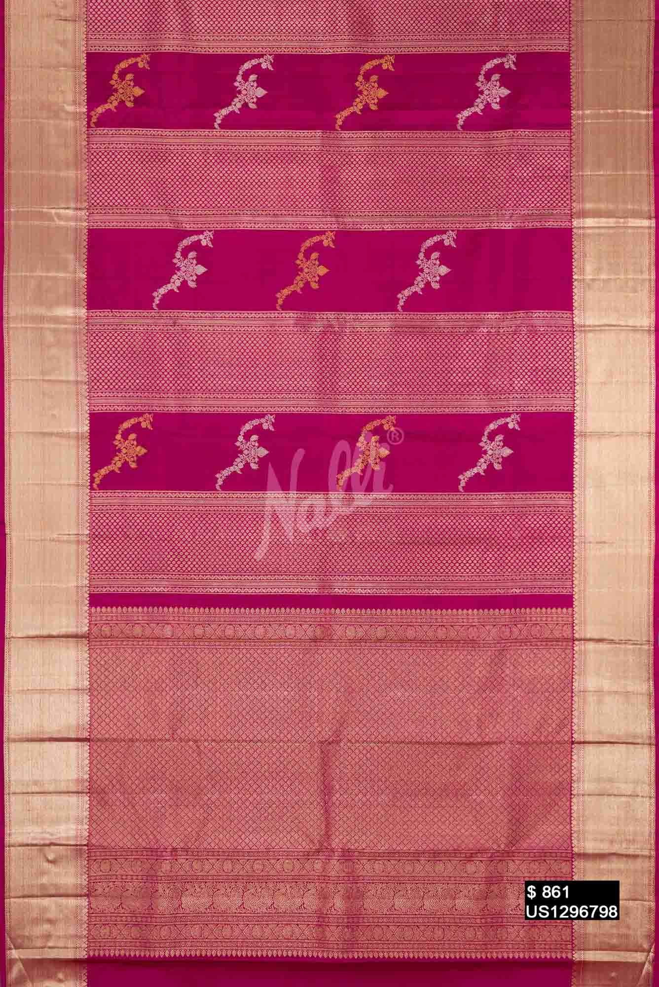 Light Magenta Kanchipuram Silk Saree