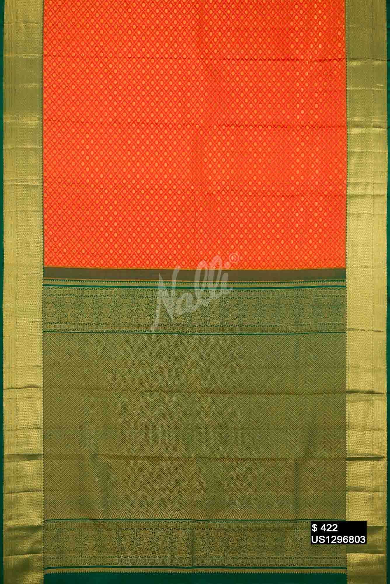 Orange Kanchipuram Silk Saree
