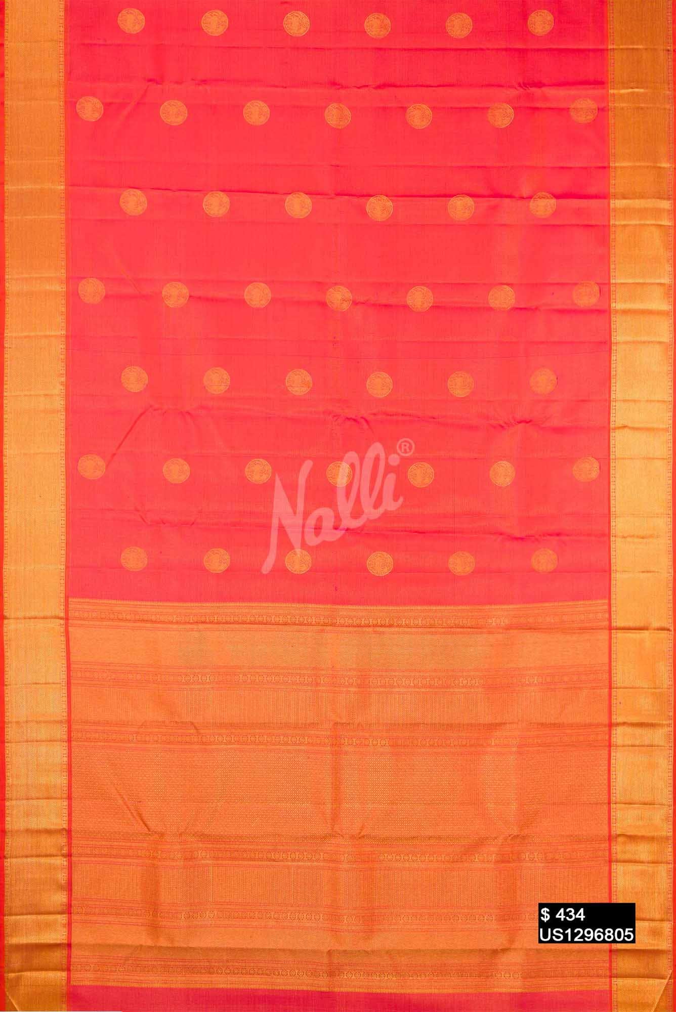 Orange Kanchipuram Silk Saree
