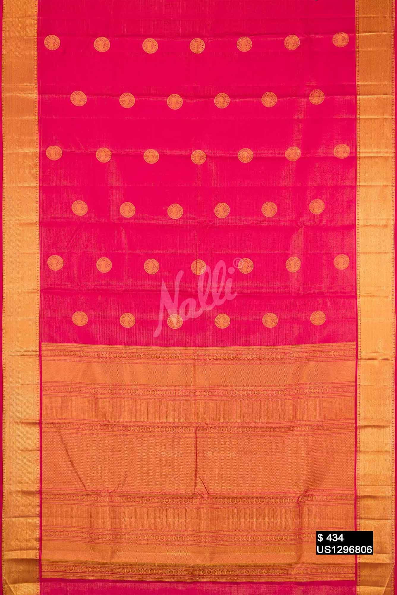 Dark Pink Kanchipuram Silk Saree