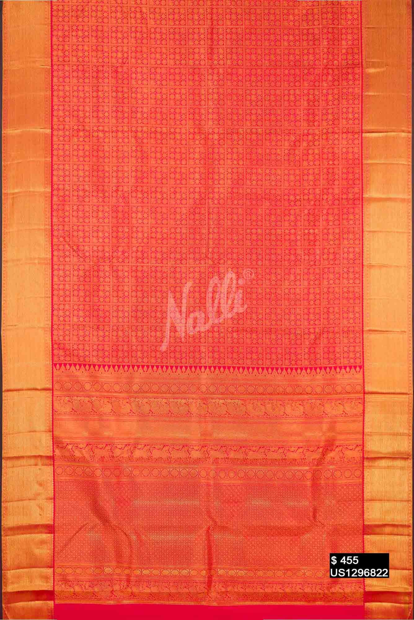 Dark Pink Kanchipuram Silk Saree
