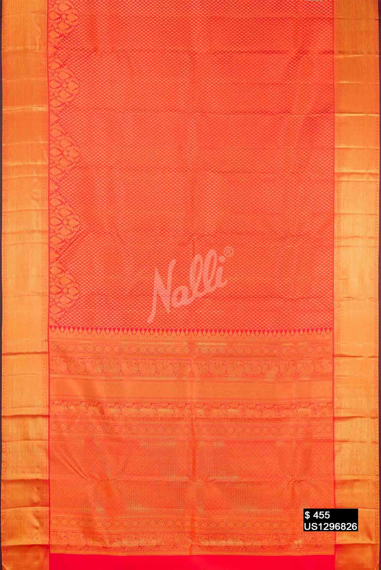 Dark Pink Kanchipuram Silk Saree
