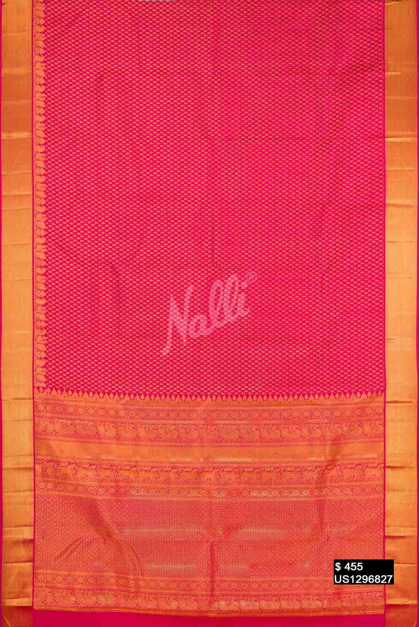 Dark Pink Kanchipuram Silk Saree