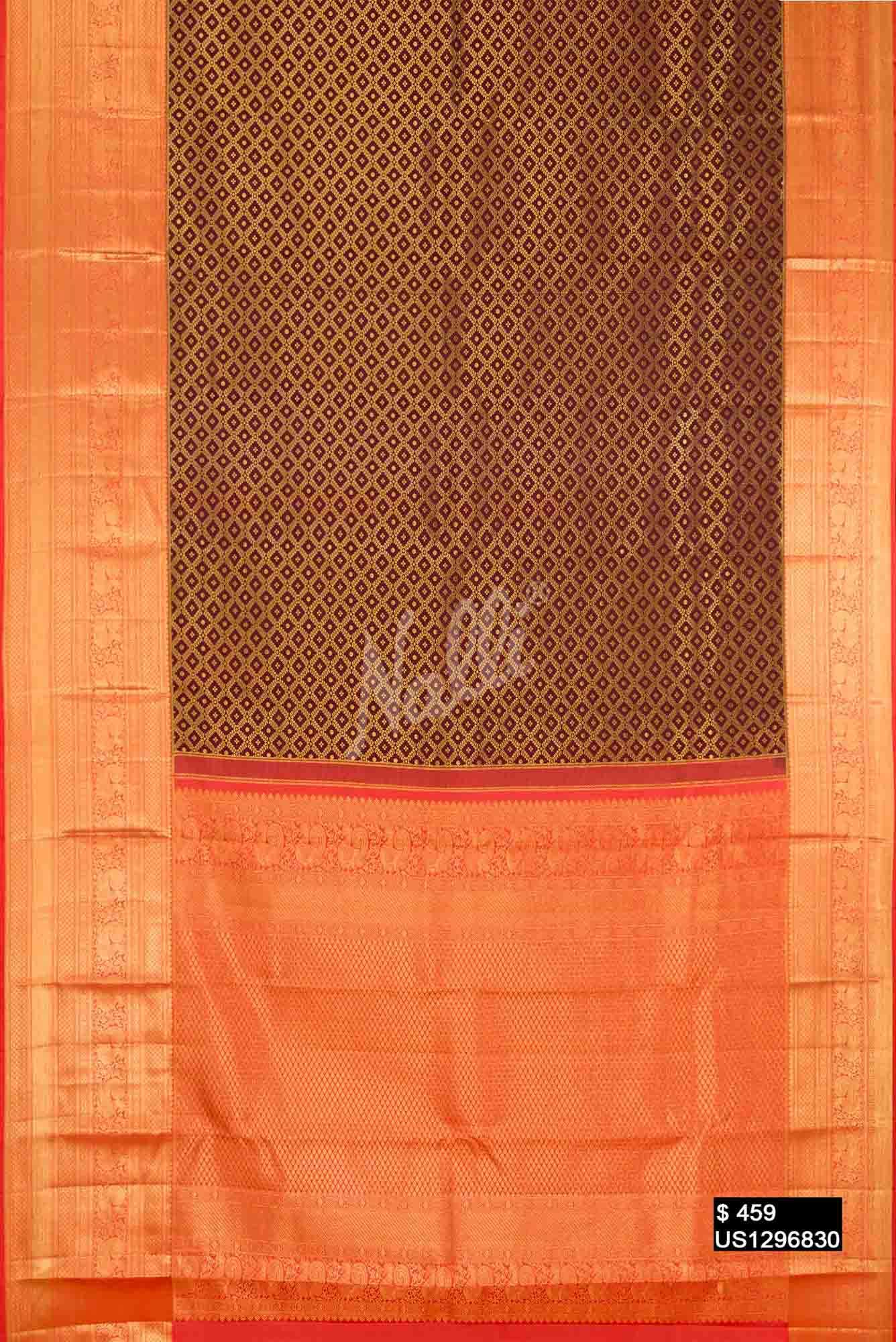 Maroon Kanchipuram Silk Saree