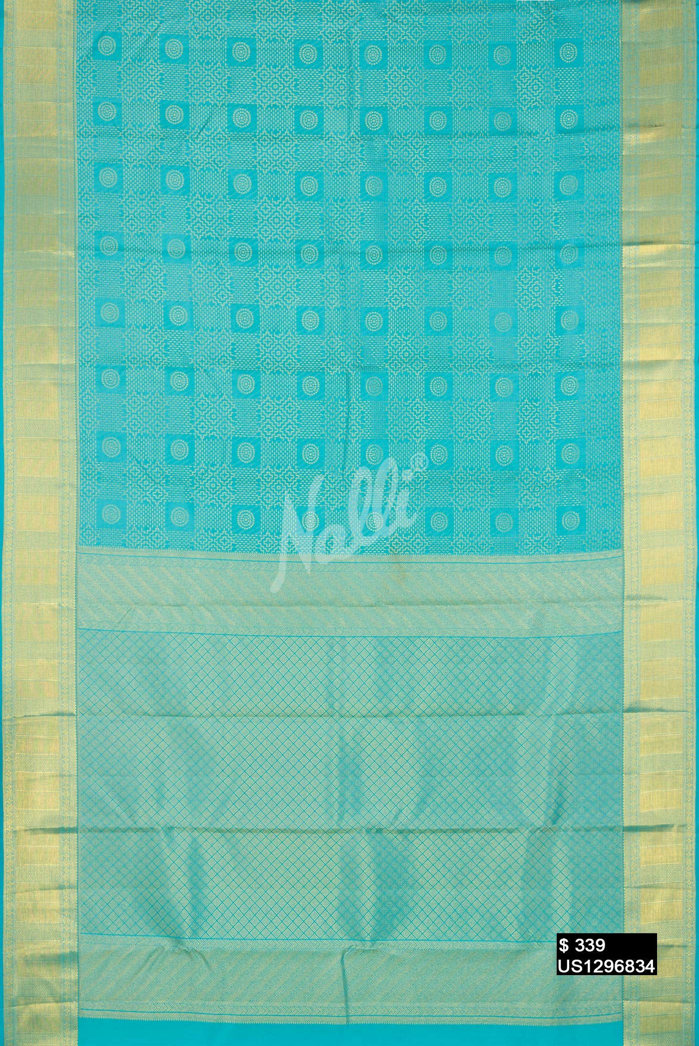 Sky Blue Kanchipuram Silk Saree