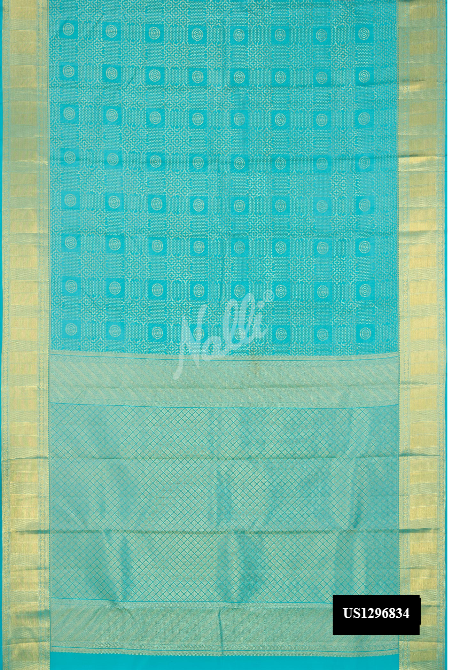 Sky Blue Kanchipuram Silk Saree