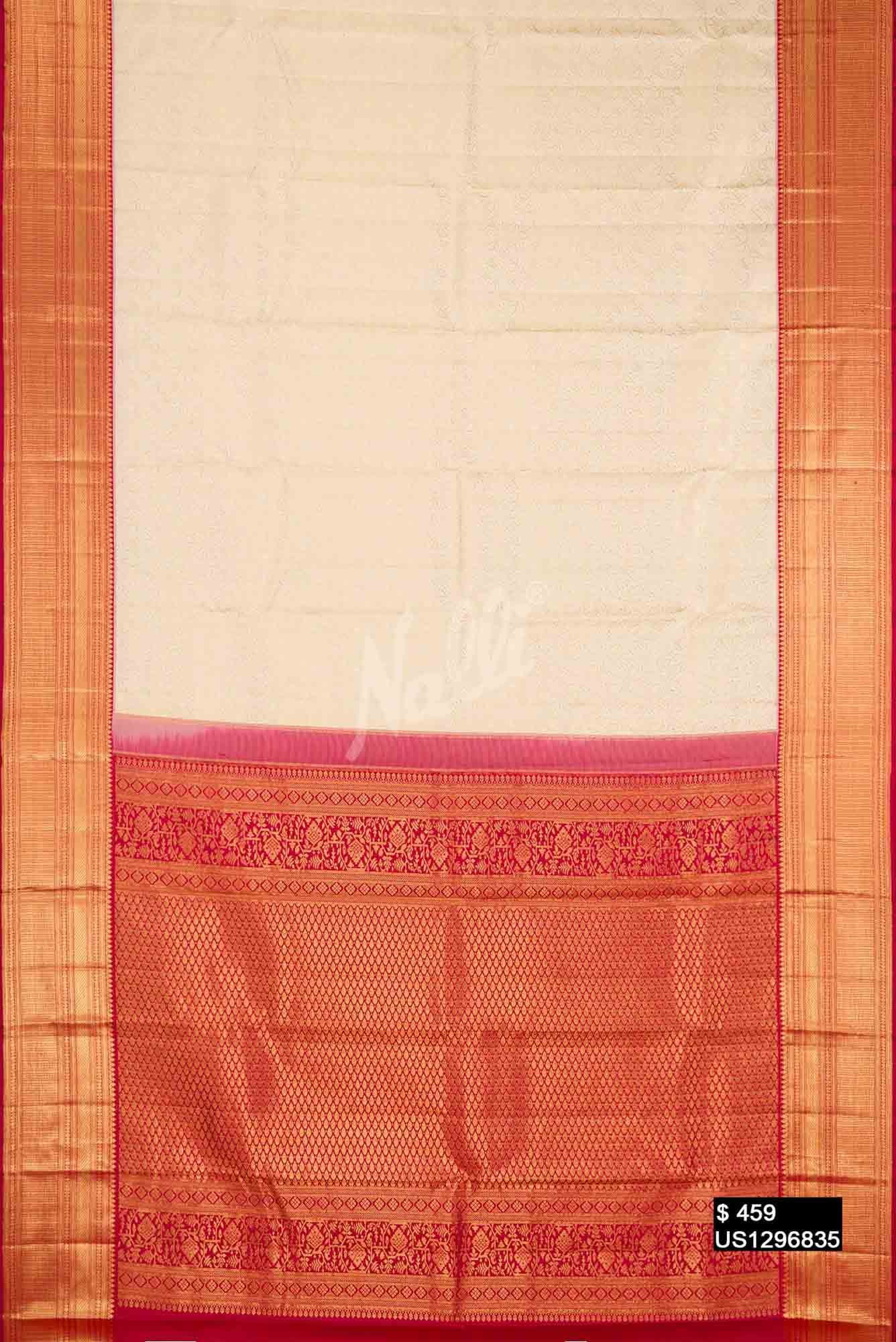 Sandal Kanchipuram Silk Saree