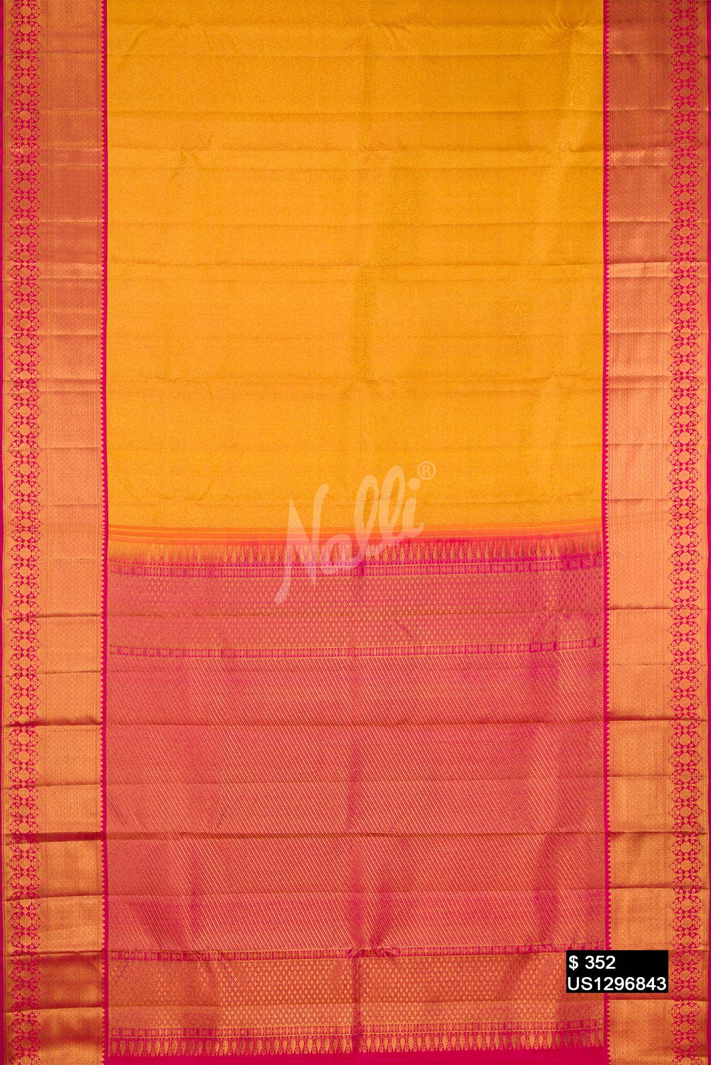 Mustard Kanchipuram Silk Saree