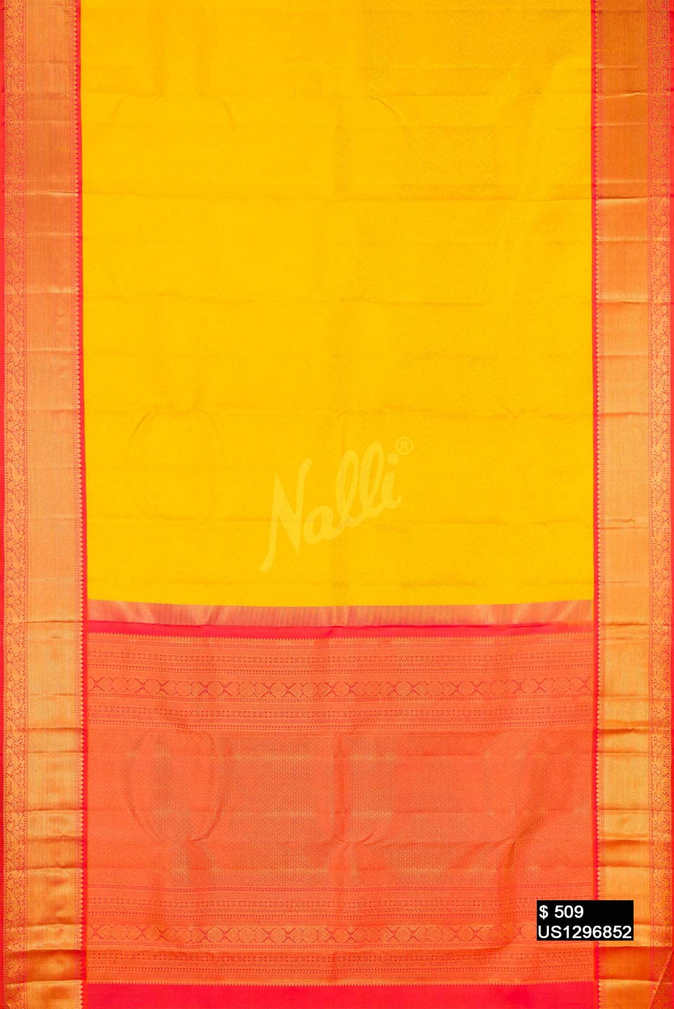 Yellow Kanchipuram Silk Saree