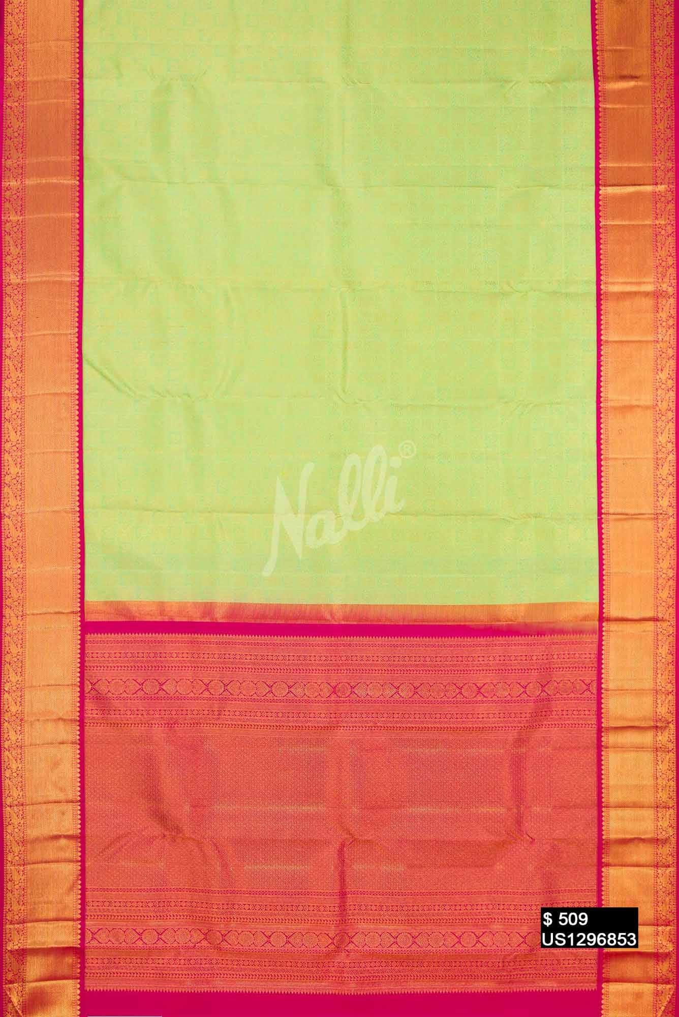 Pista Green Kanchipuram Silk Saree