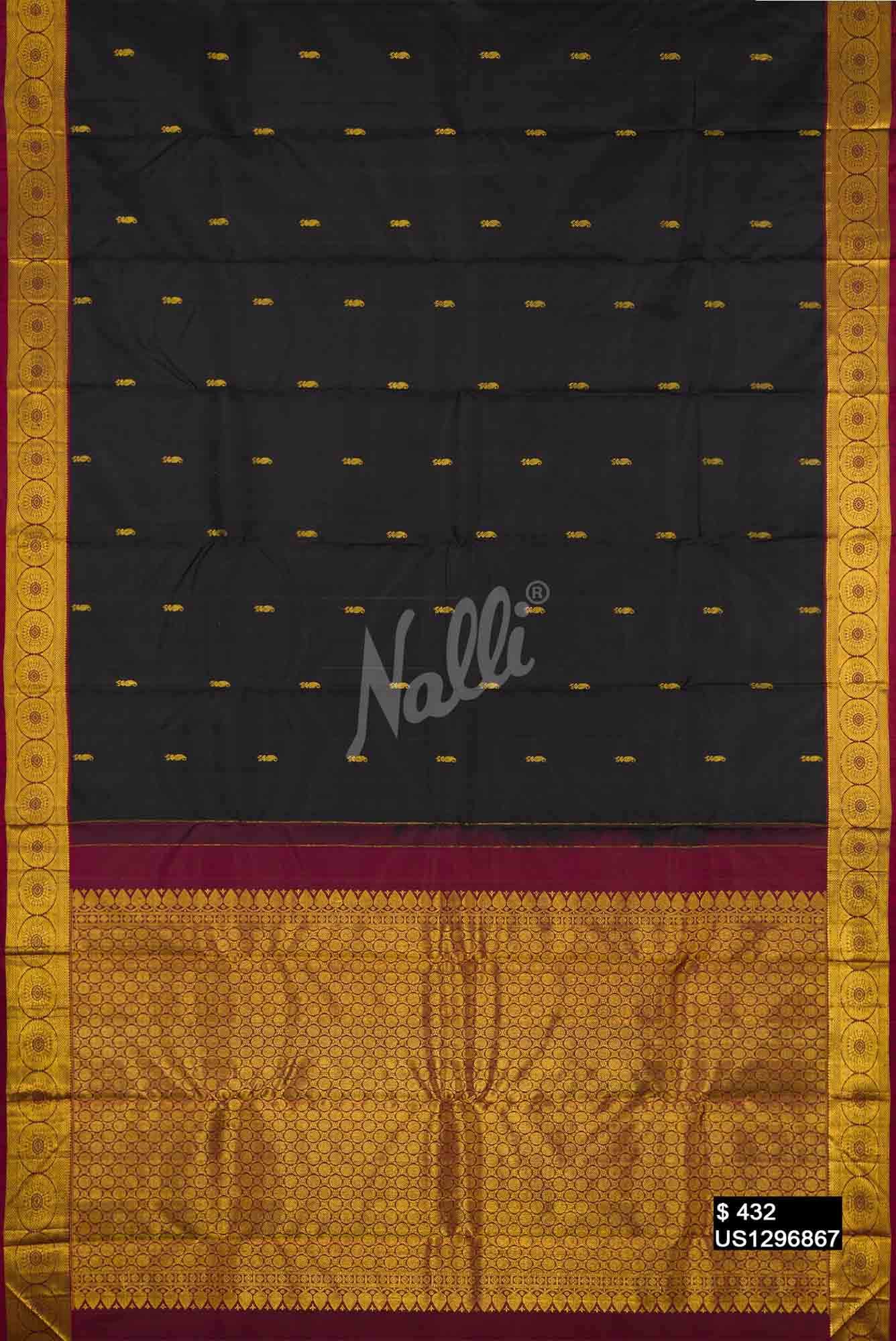 Black Kanchipuram Silk Saree