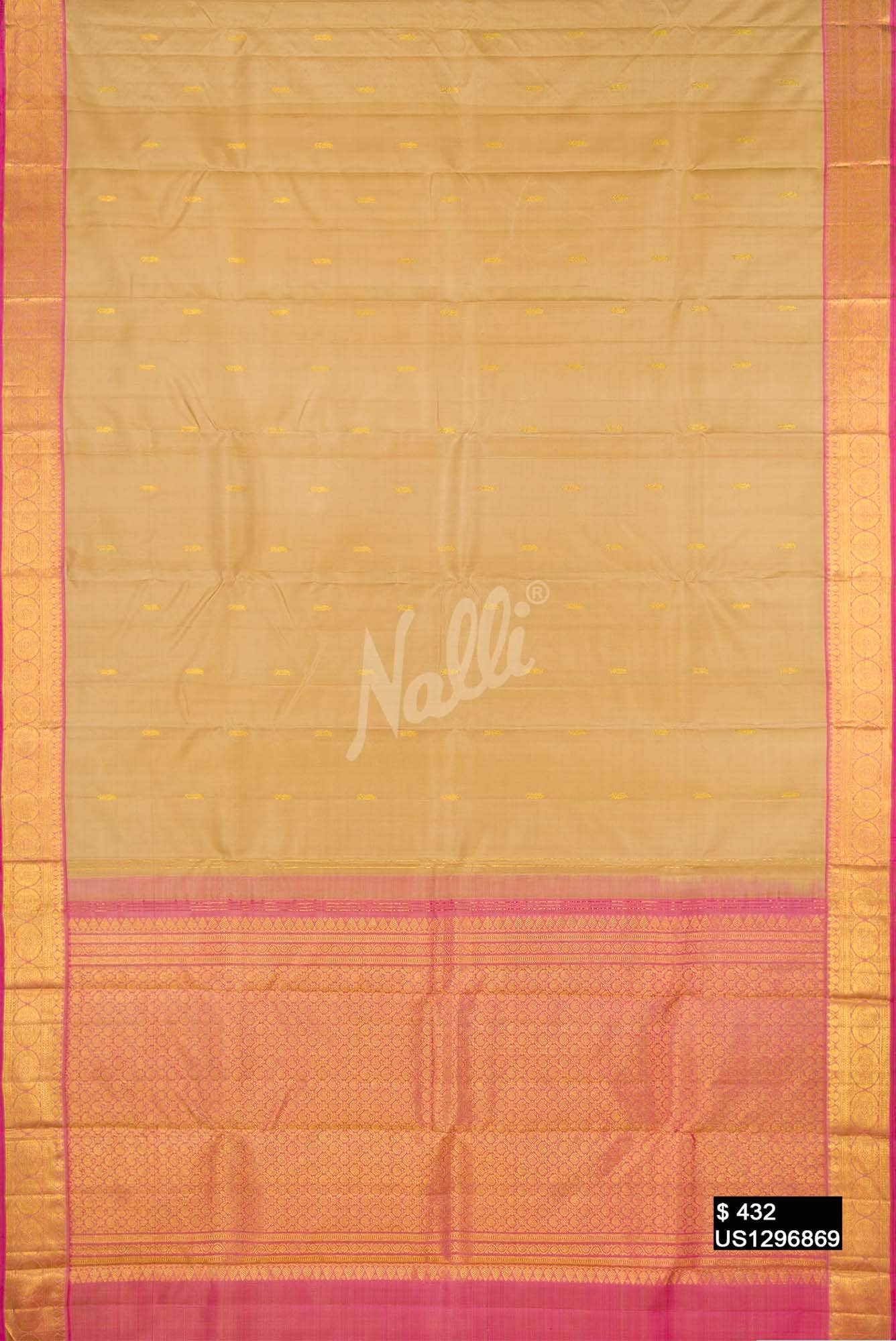 Beige Kanchipuram Silk Saree