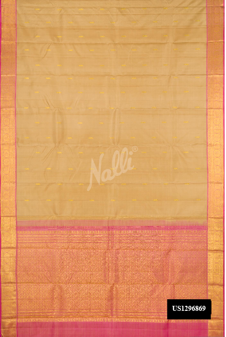 Beige Kanchipuram Silk Saree