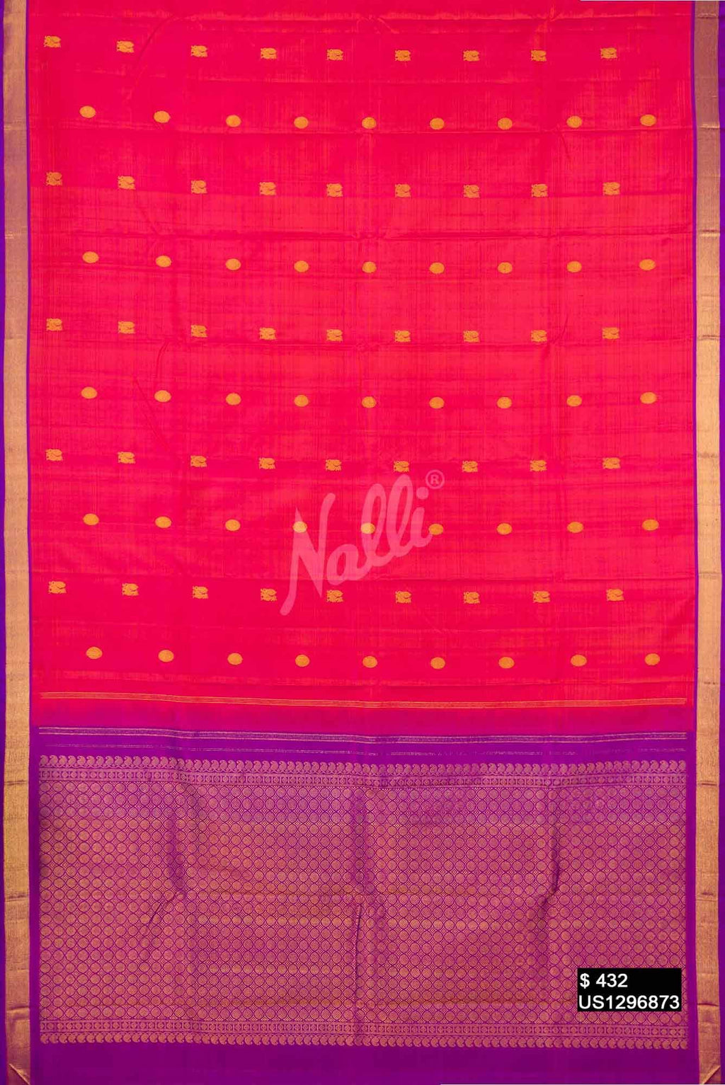 Dark Pink Kanchipuram Silk Saree