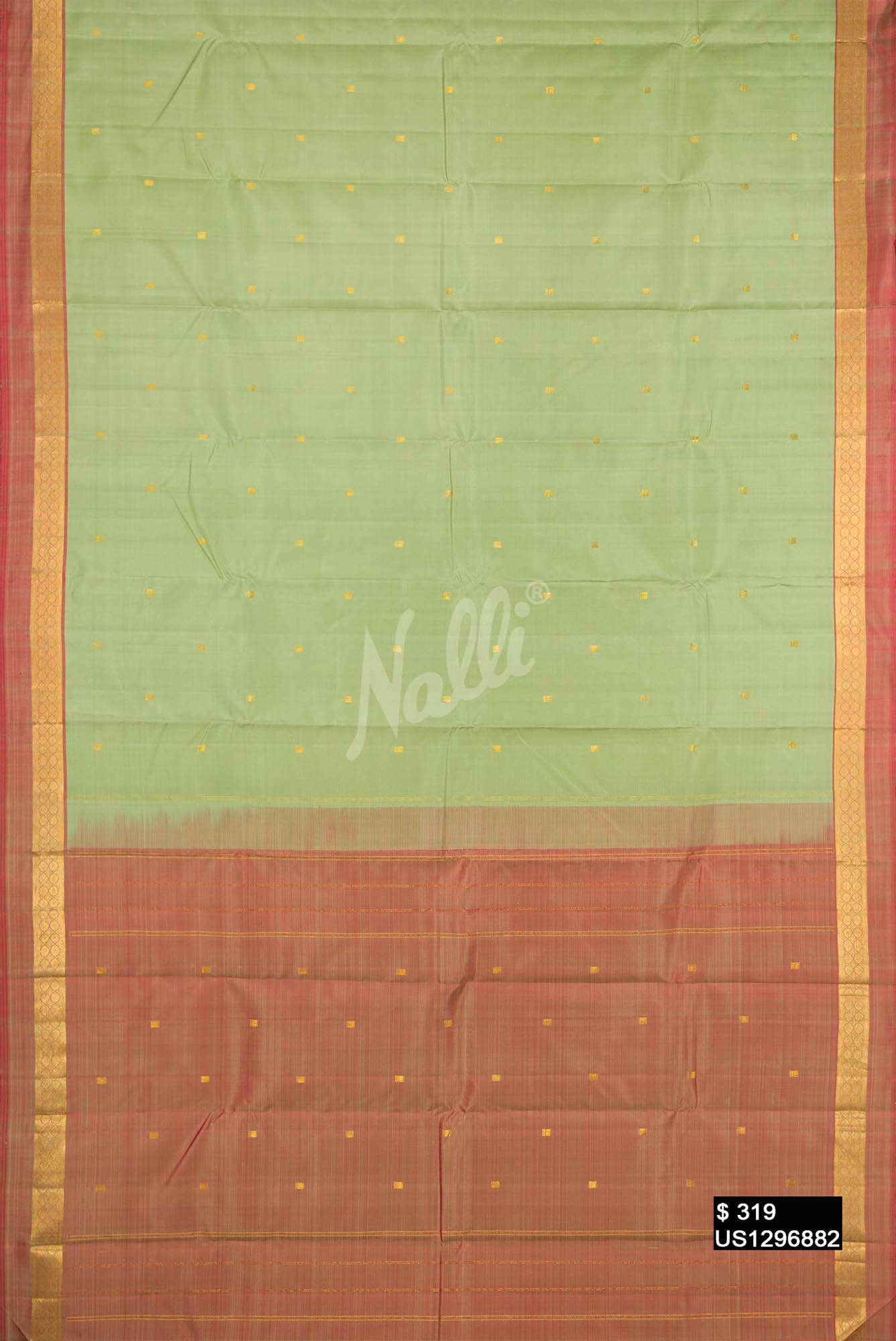 Pista Green Kanchipuram Silk Saree