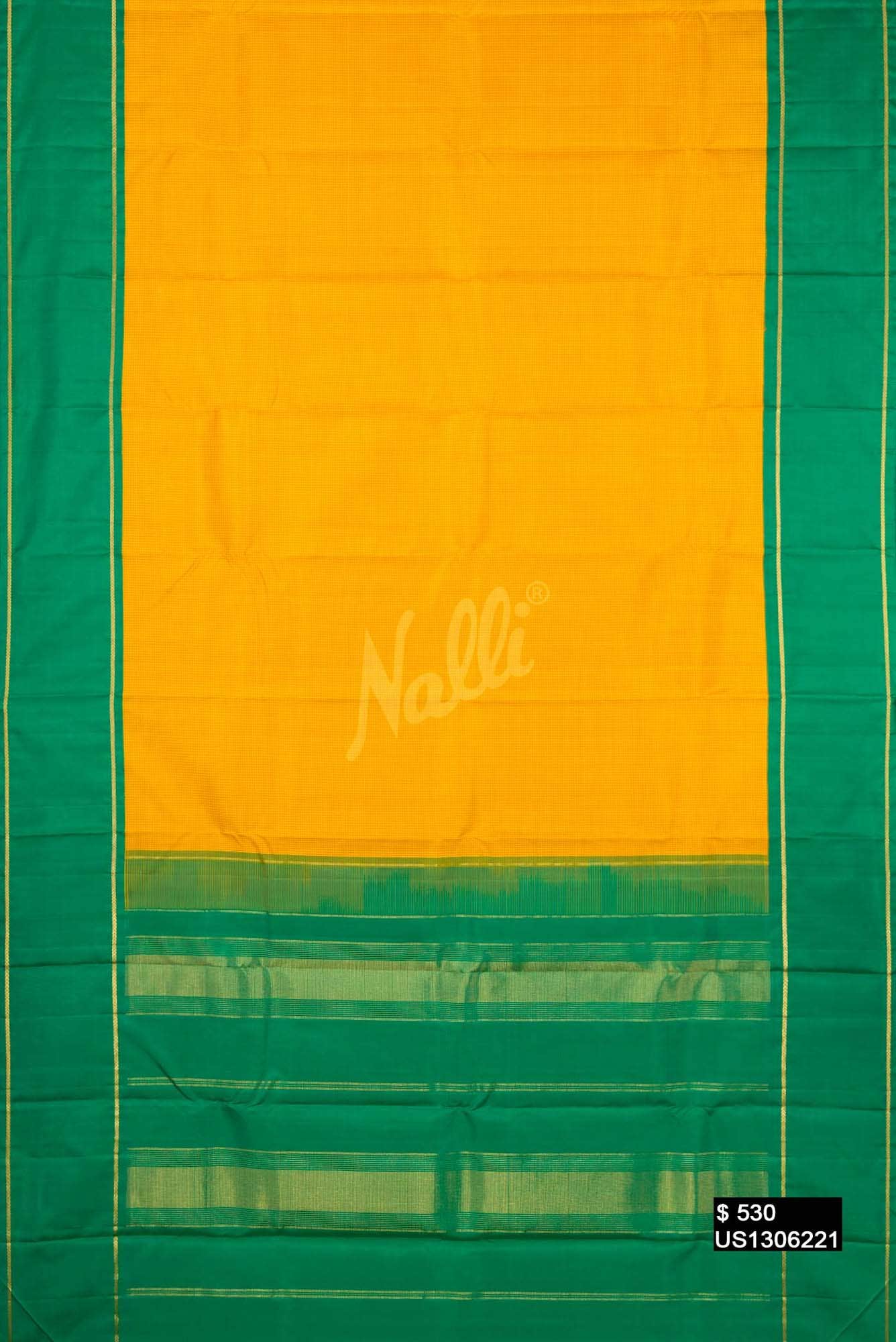 Mustard Kanchipuram Silk Saree