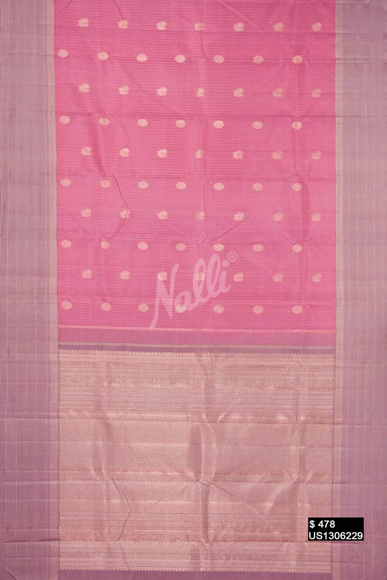 Pink Kanchipuram Silk Saree