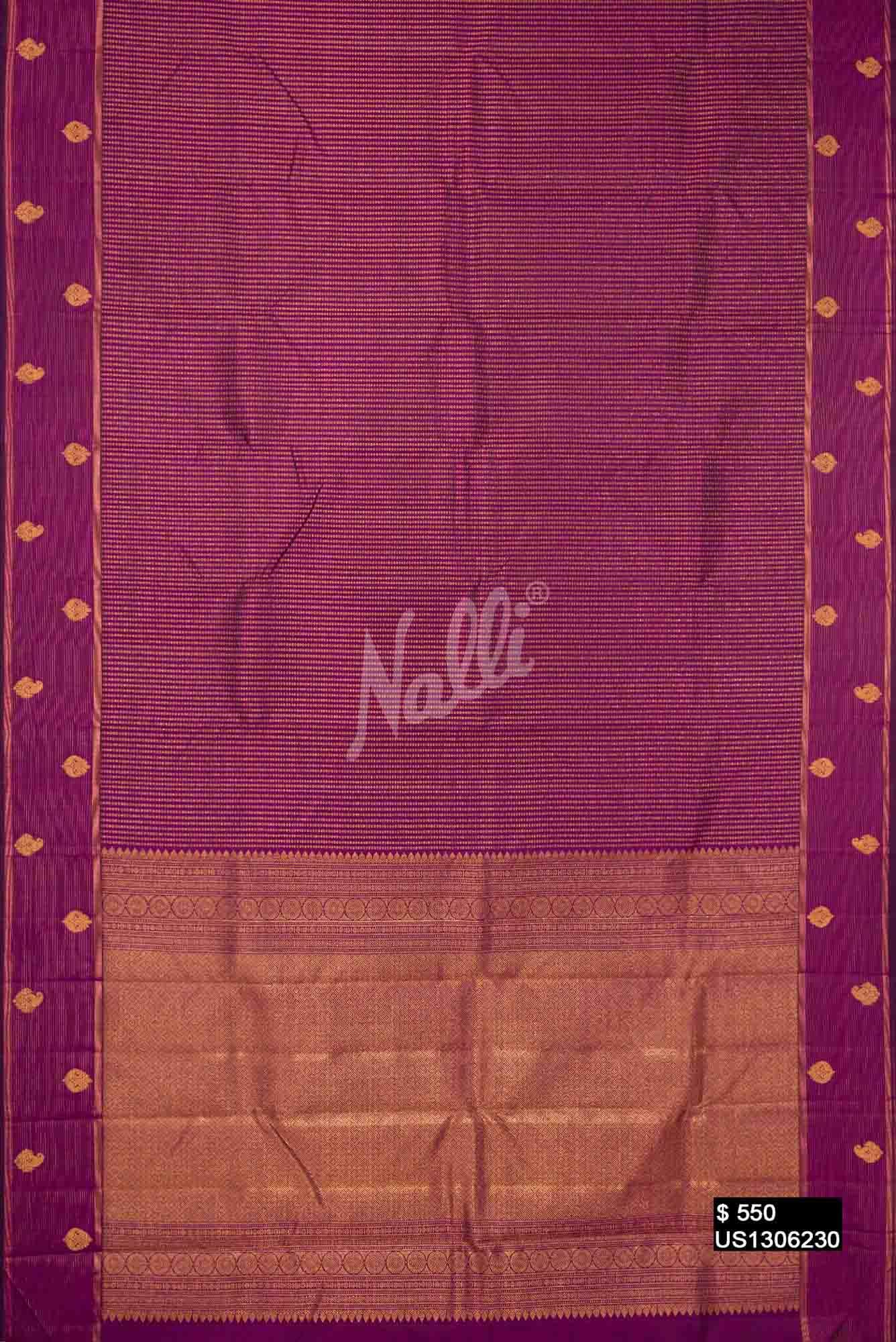 Purple Kanchipuram Silk Saree