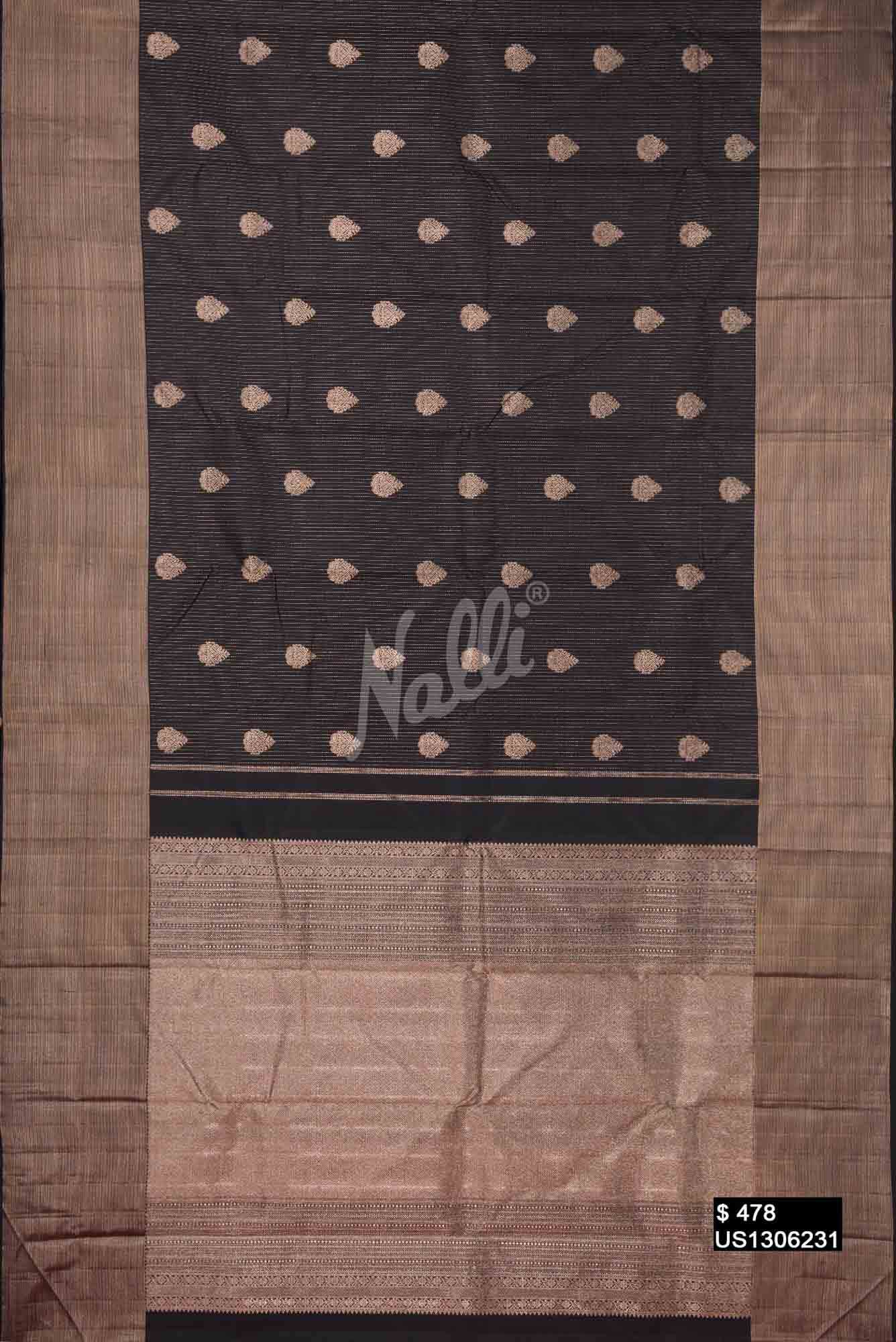 Black Kanchipuram Silk Saree