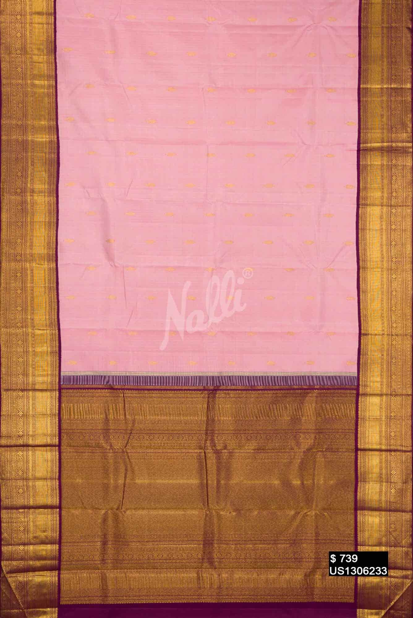 Pink Kanchipuram Silk Saree