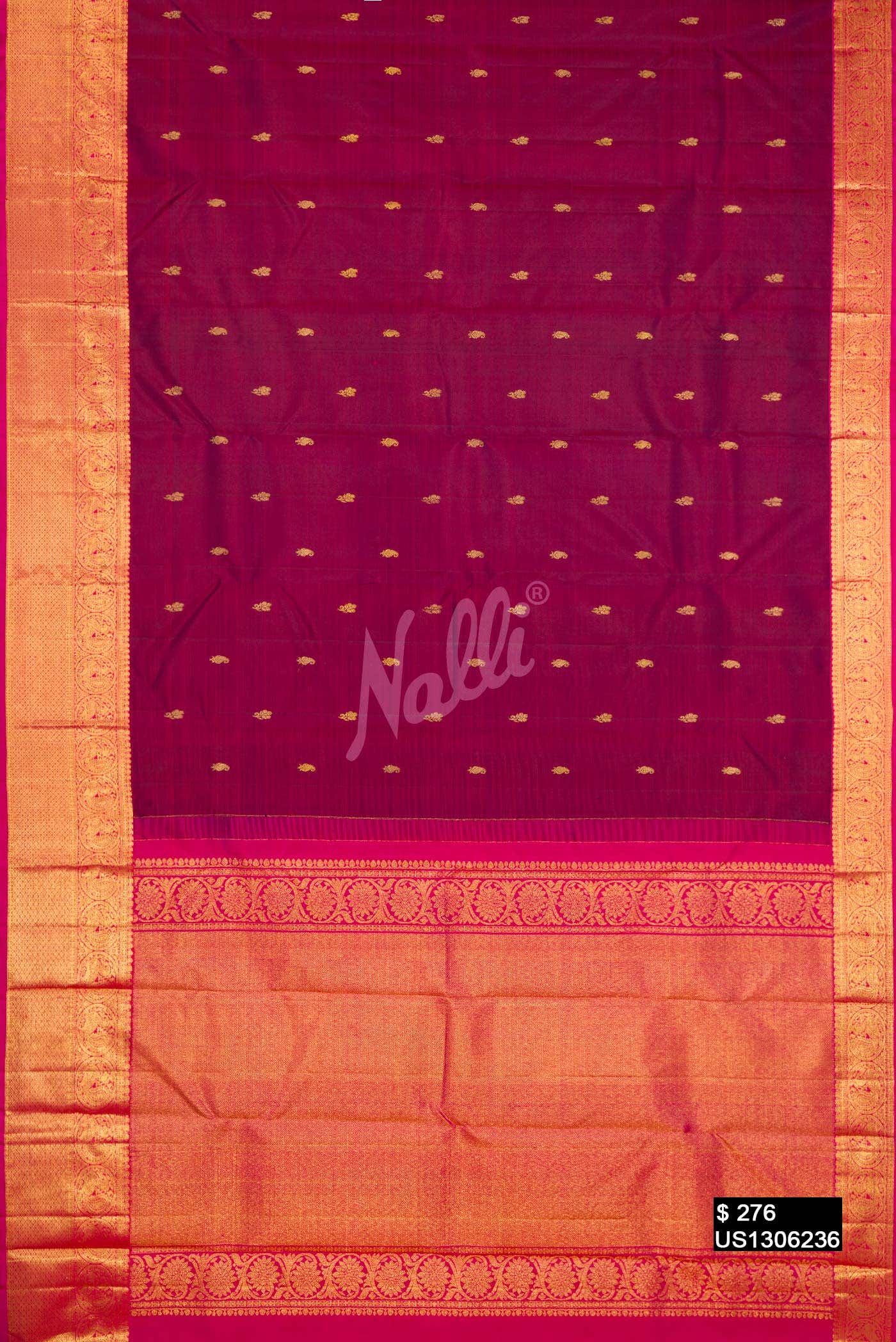Magenta Kanchipuram Silk Saree