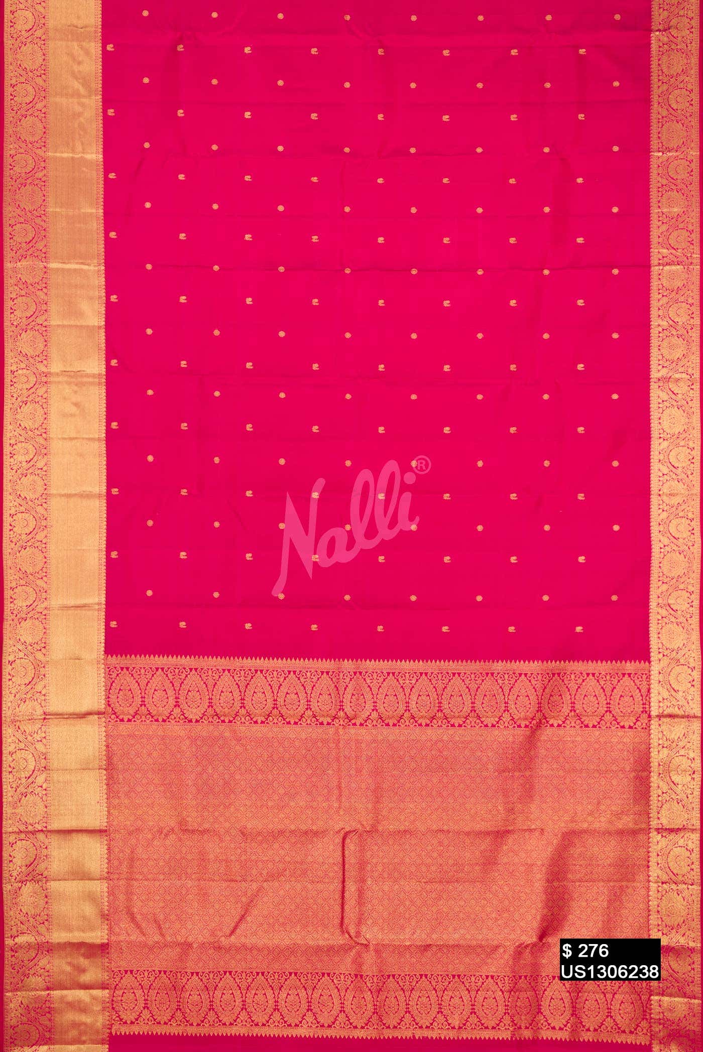 Dark Pink Kanchipuram Silk Saree