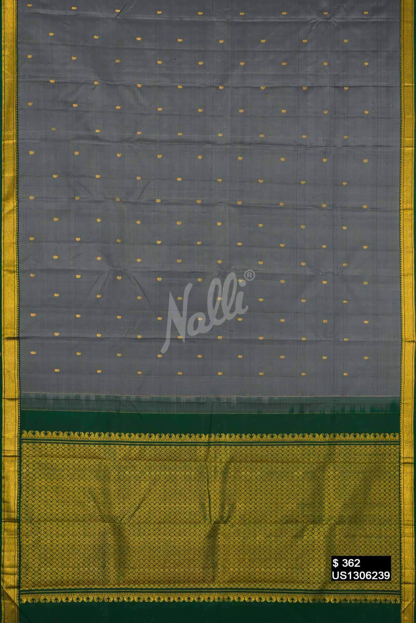 Grey Kanchipuram Silk Saree