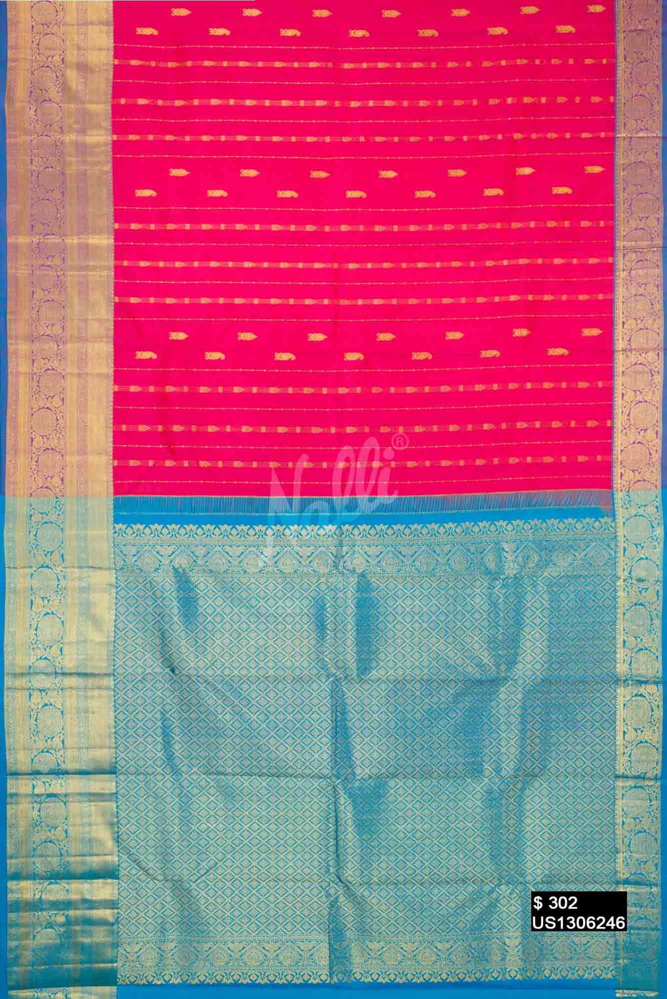 Pink Kanchipuram Silk Saree