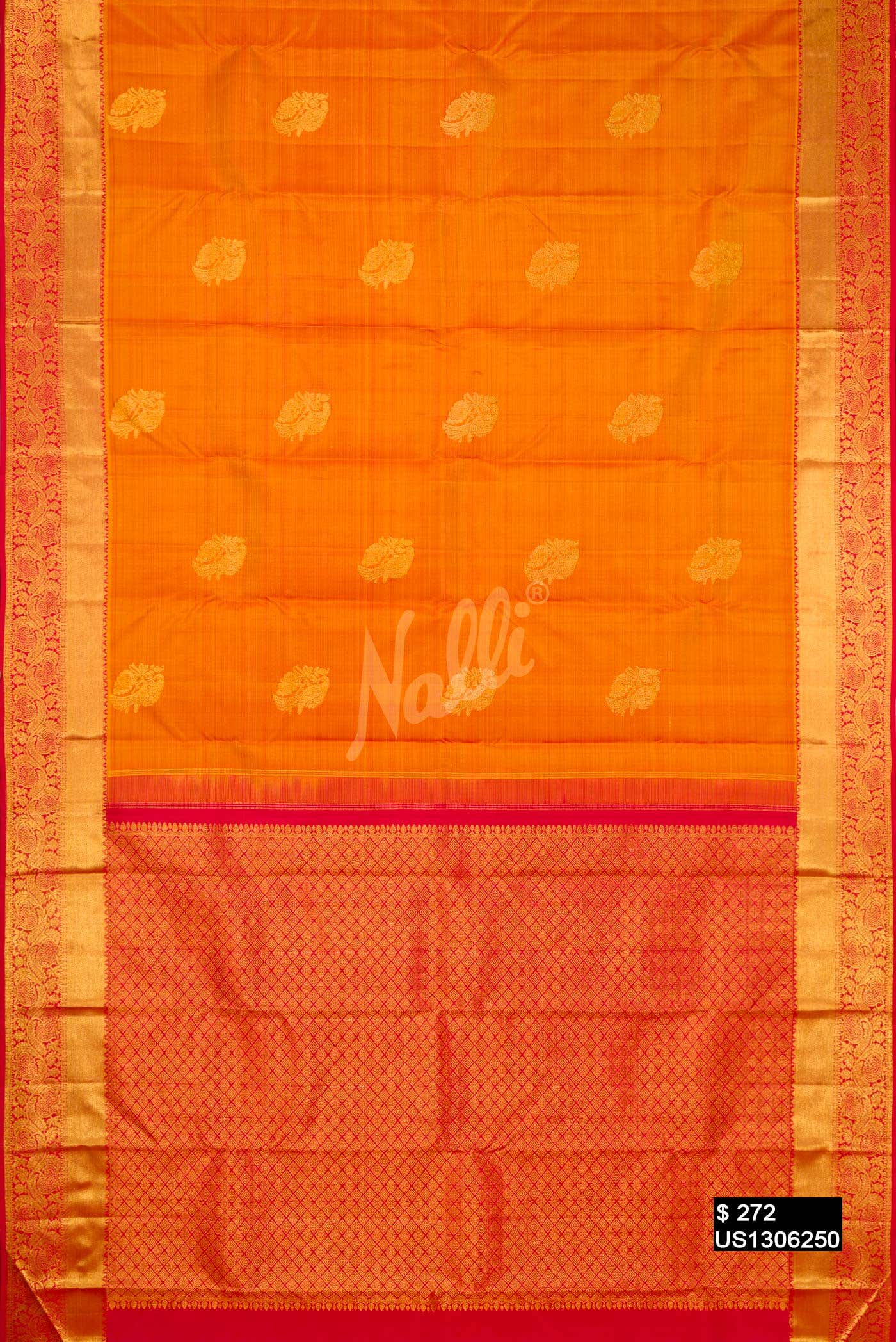 Mustard Kanchipuram Silk Saree