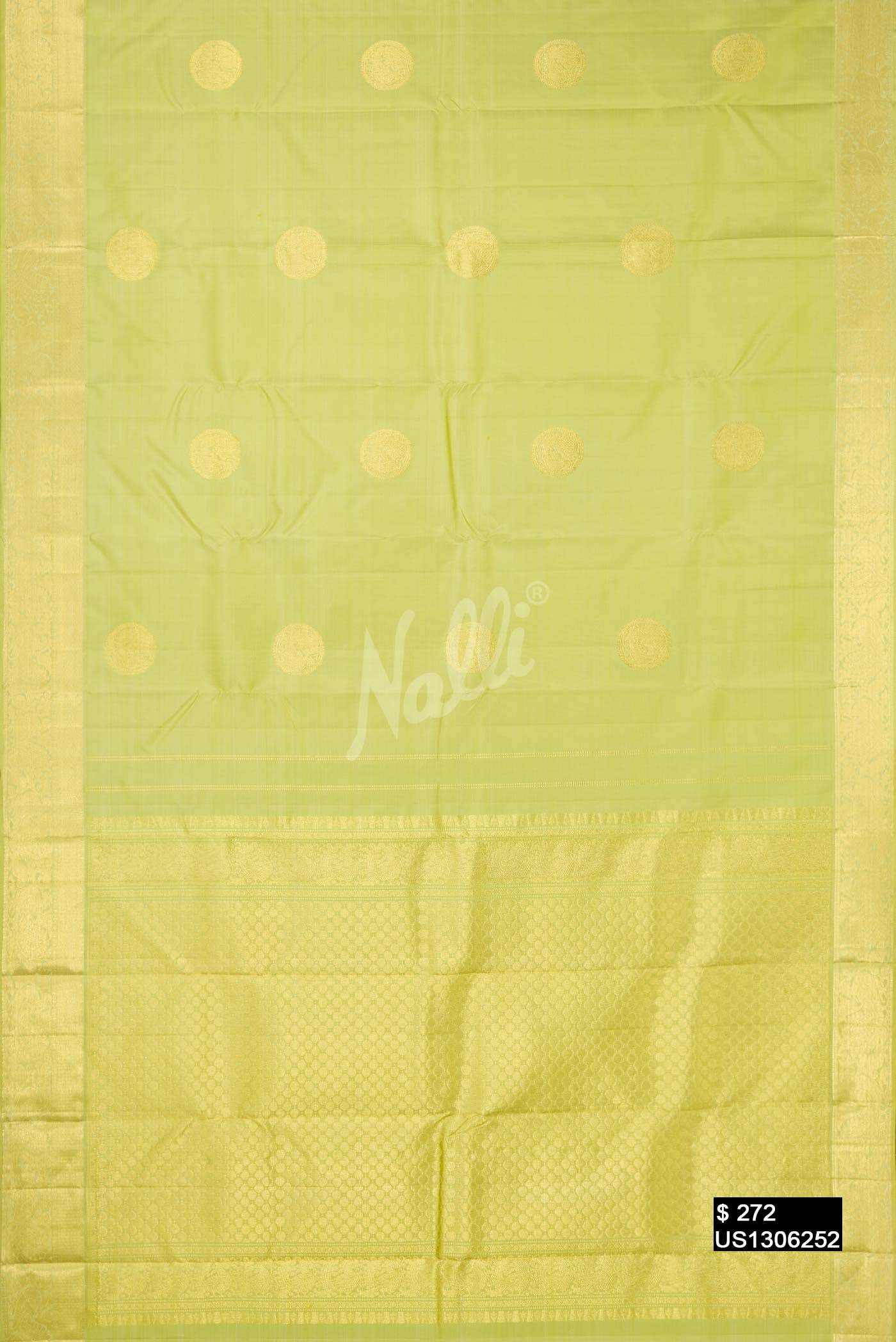 Pista Green Kanchipuram Silk Saree