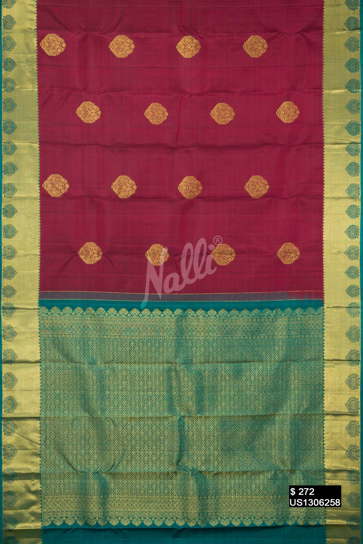 Maroon Kanchipuram Silk Saree