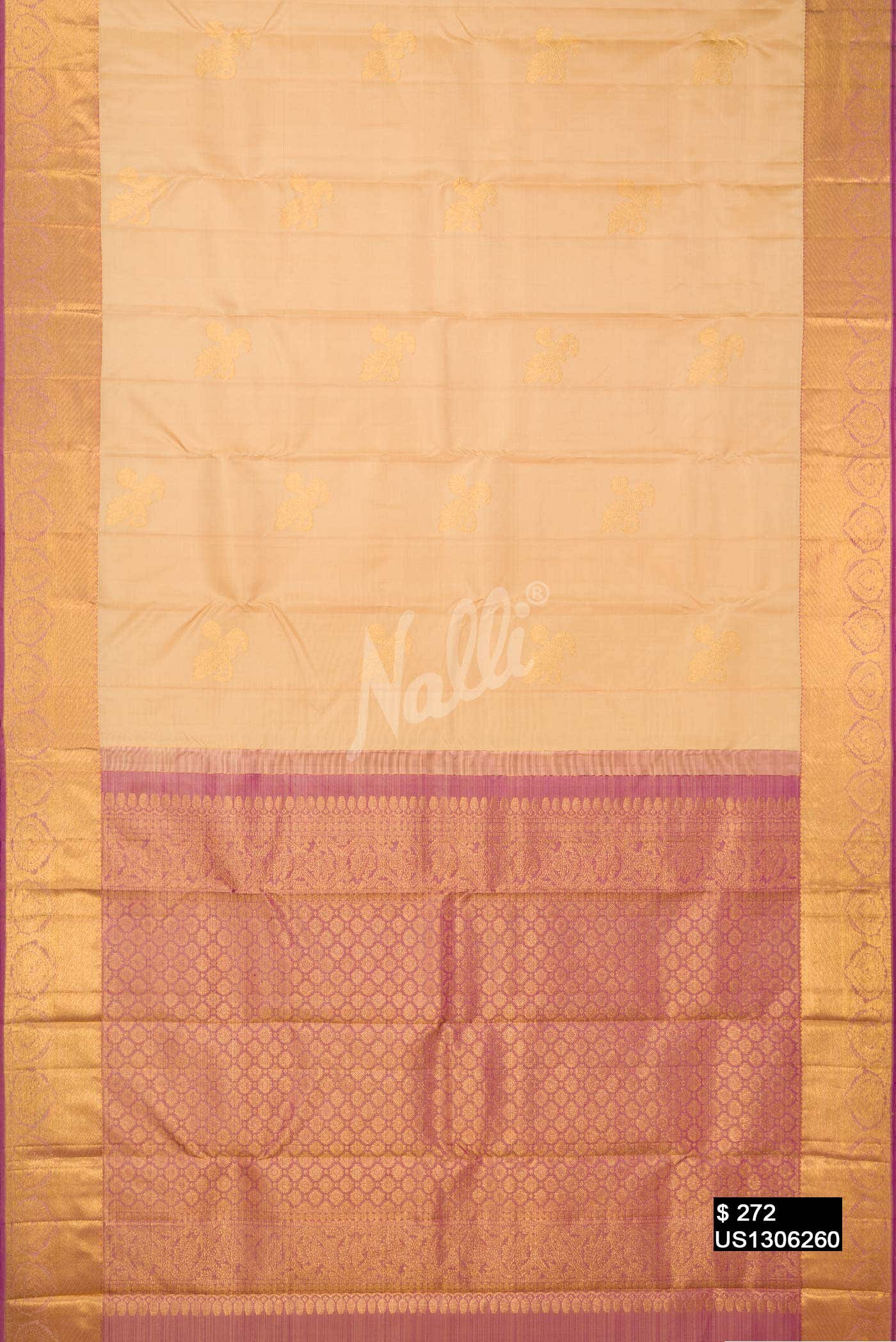 Sandal Kanchipuram Silk Saree