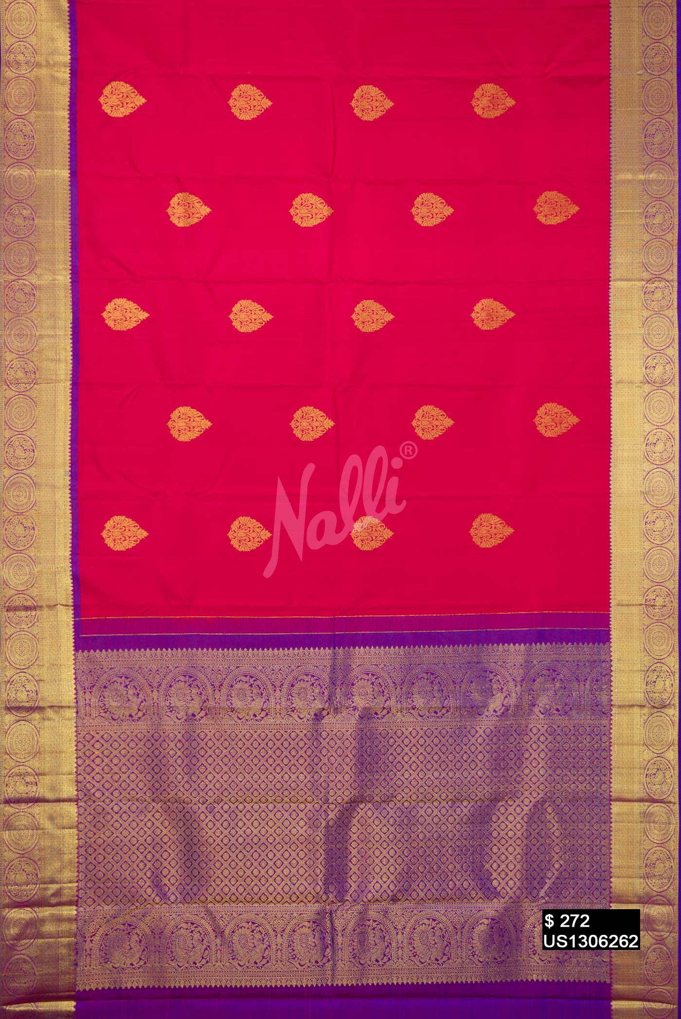 Maroon Kanchipuram Silk Saree
