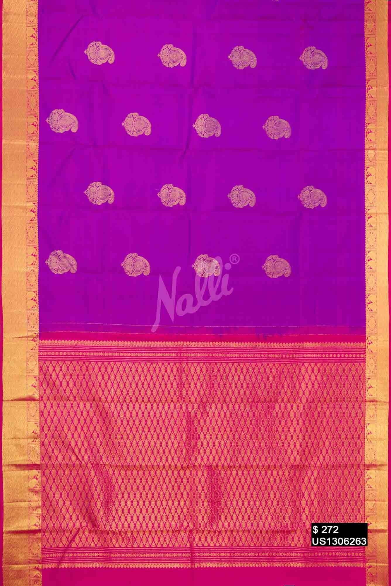 Purple Kanchipuram Silk Saree