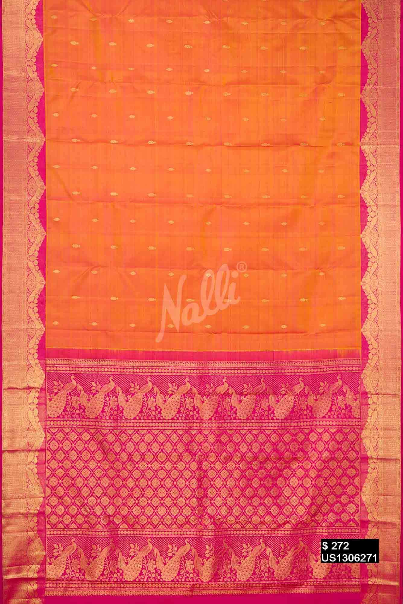 Mustard Kanchipuram Silk Saree