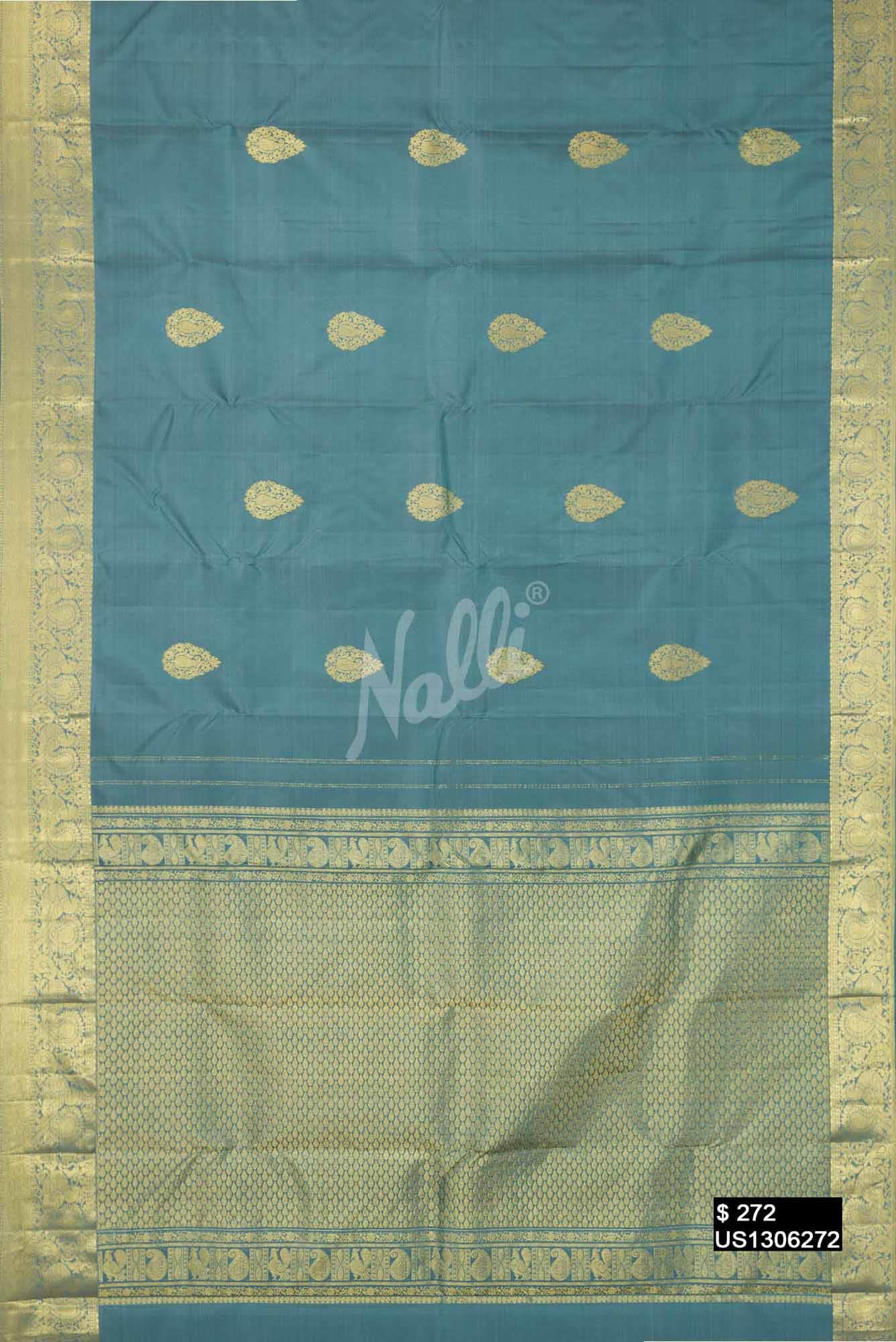 Davys Grey Kanchipuram Silk Saree