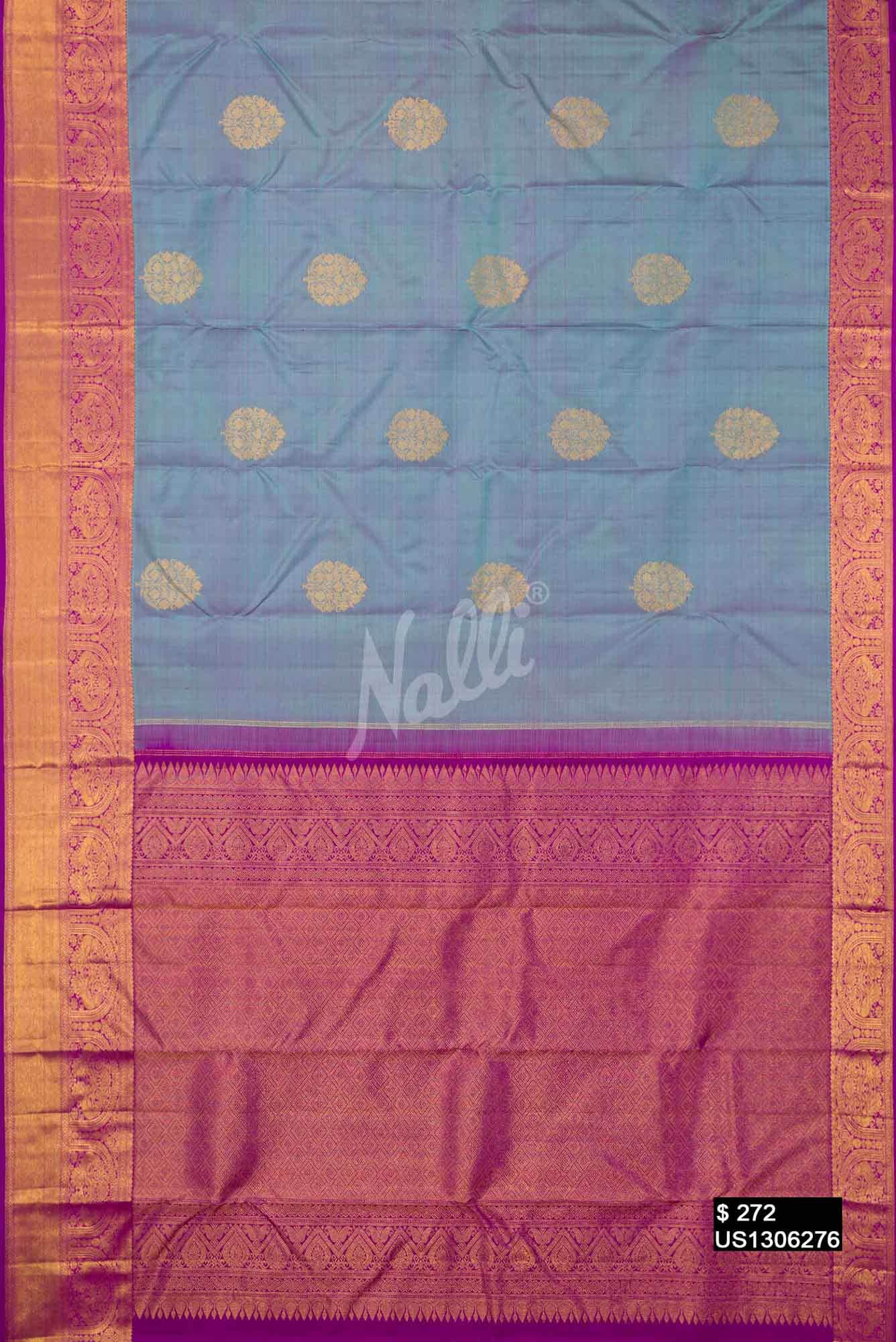 Blue Kanchipuram Silk Saree
