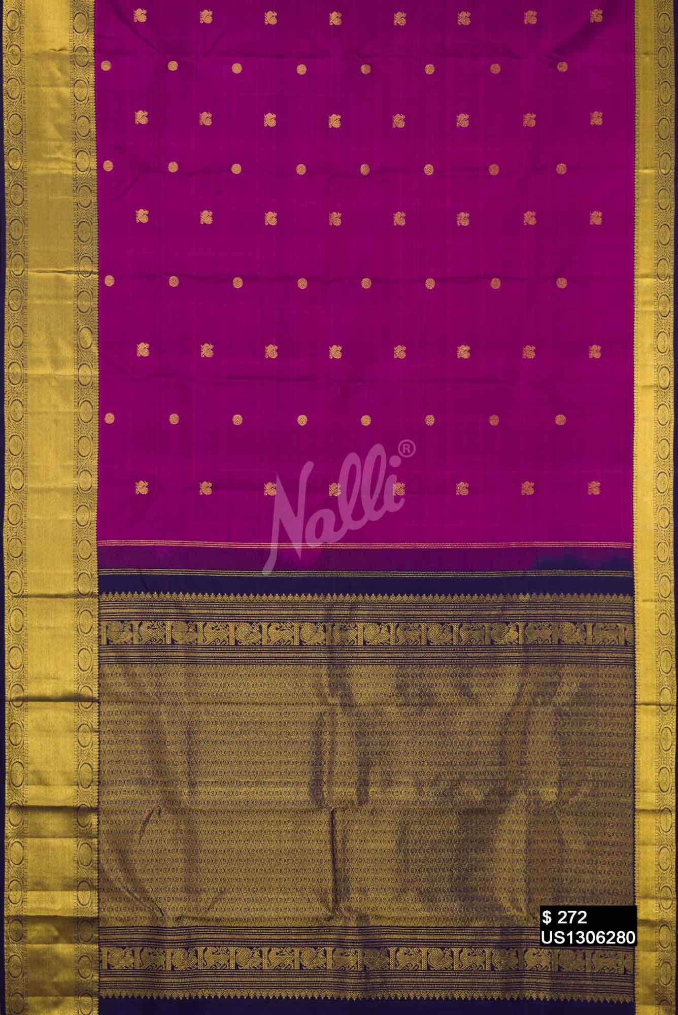 Magenta Kanchipuram Silk Saree