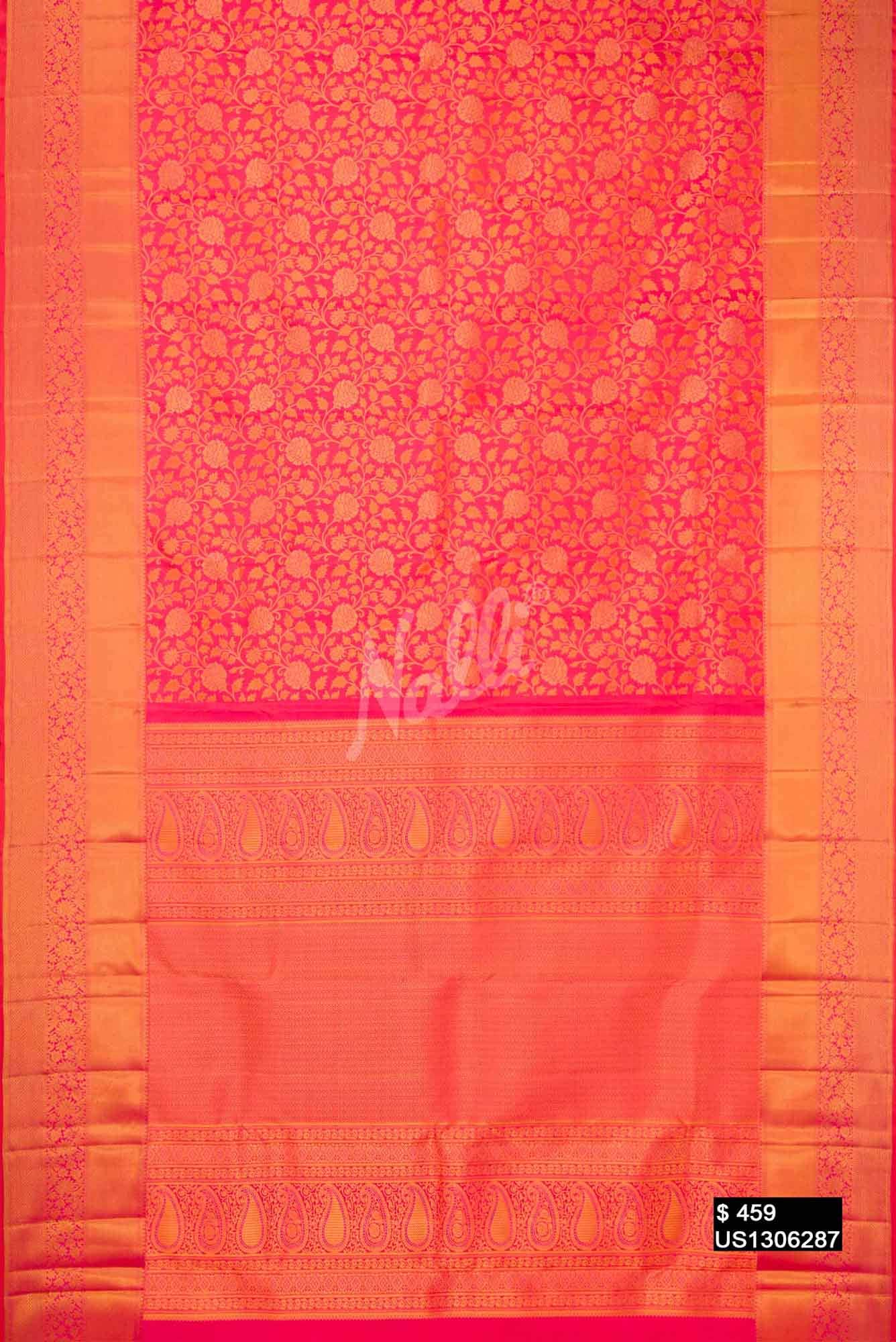 Orange Kanchipuram Silk Saree