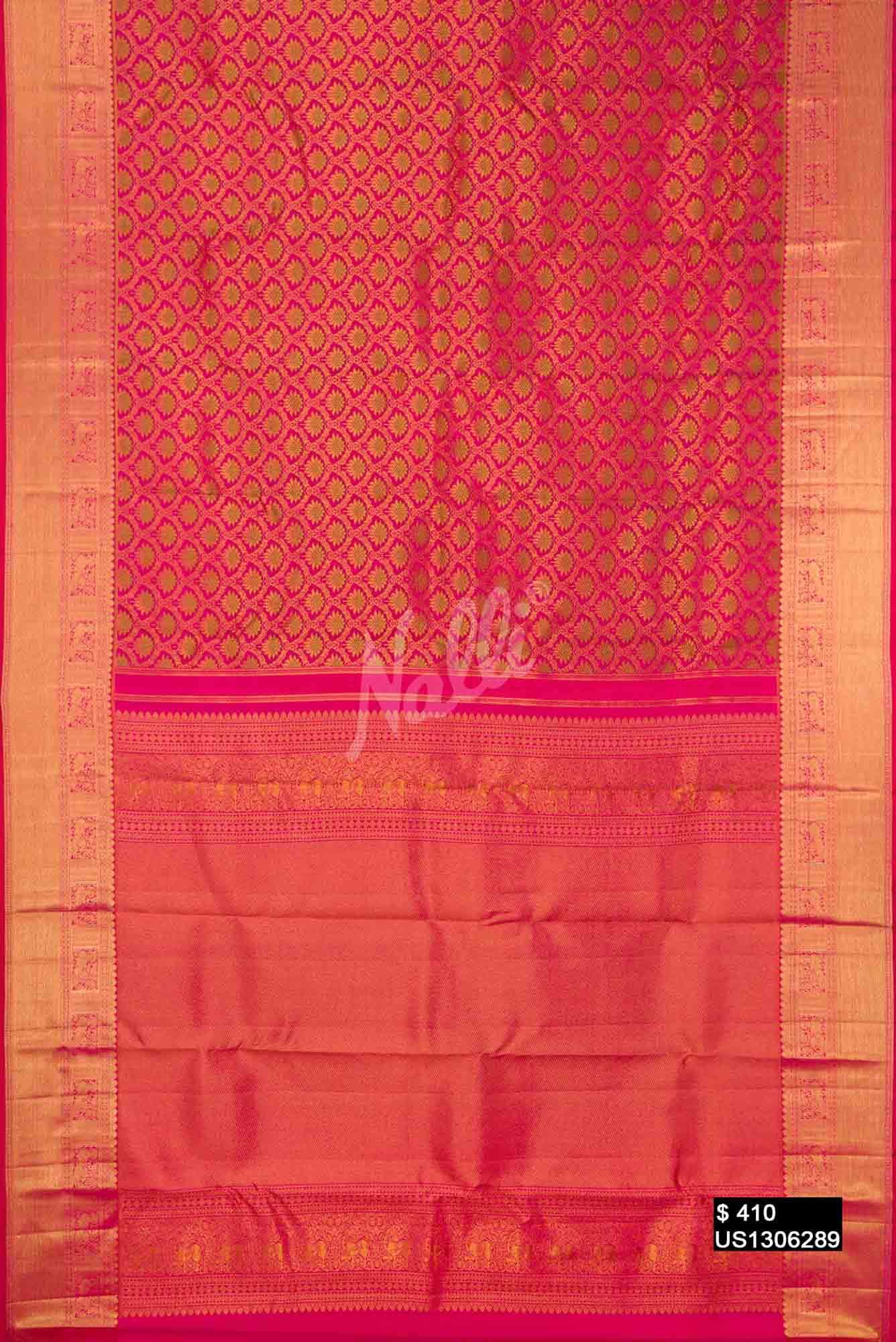 Dark Pink Kanchipuram Silk Saree