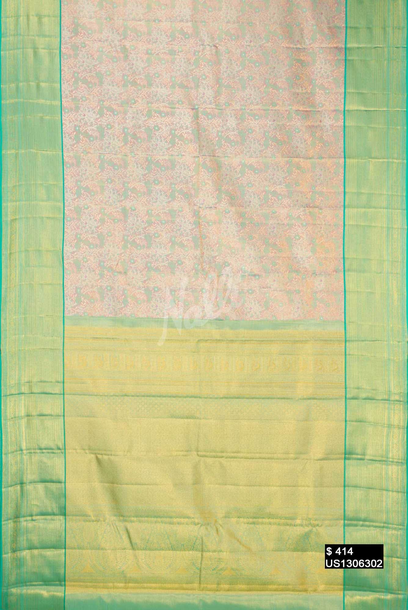 Lavender Kanchipuram Tissue Silk Saree