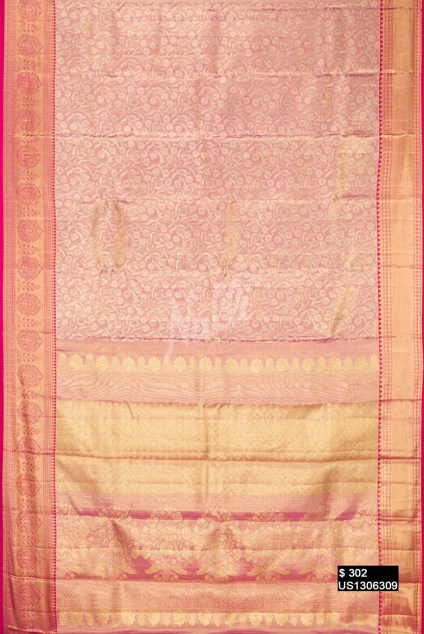 Pink Kanchipuram Silk Saree