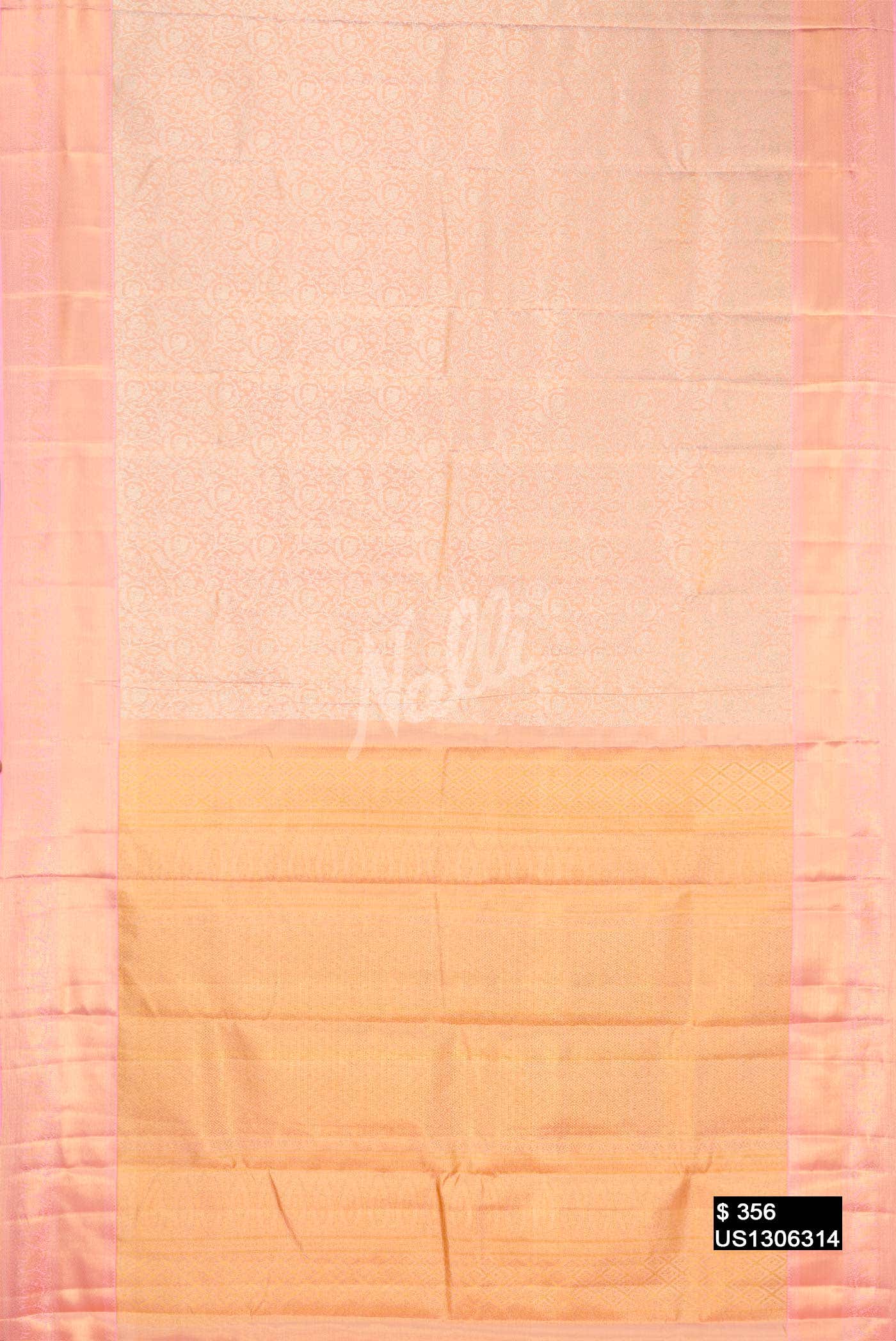 Peach Kanchipuram Tissue Silk Saree