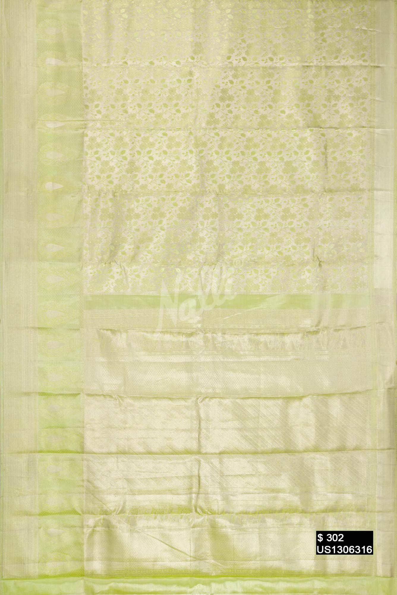 Silver Kanchipuram Tissue Silk Saree