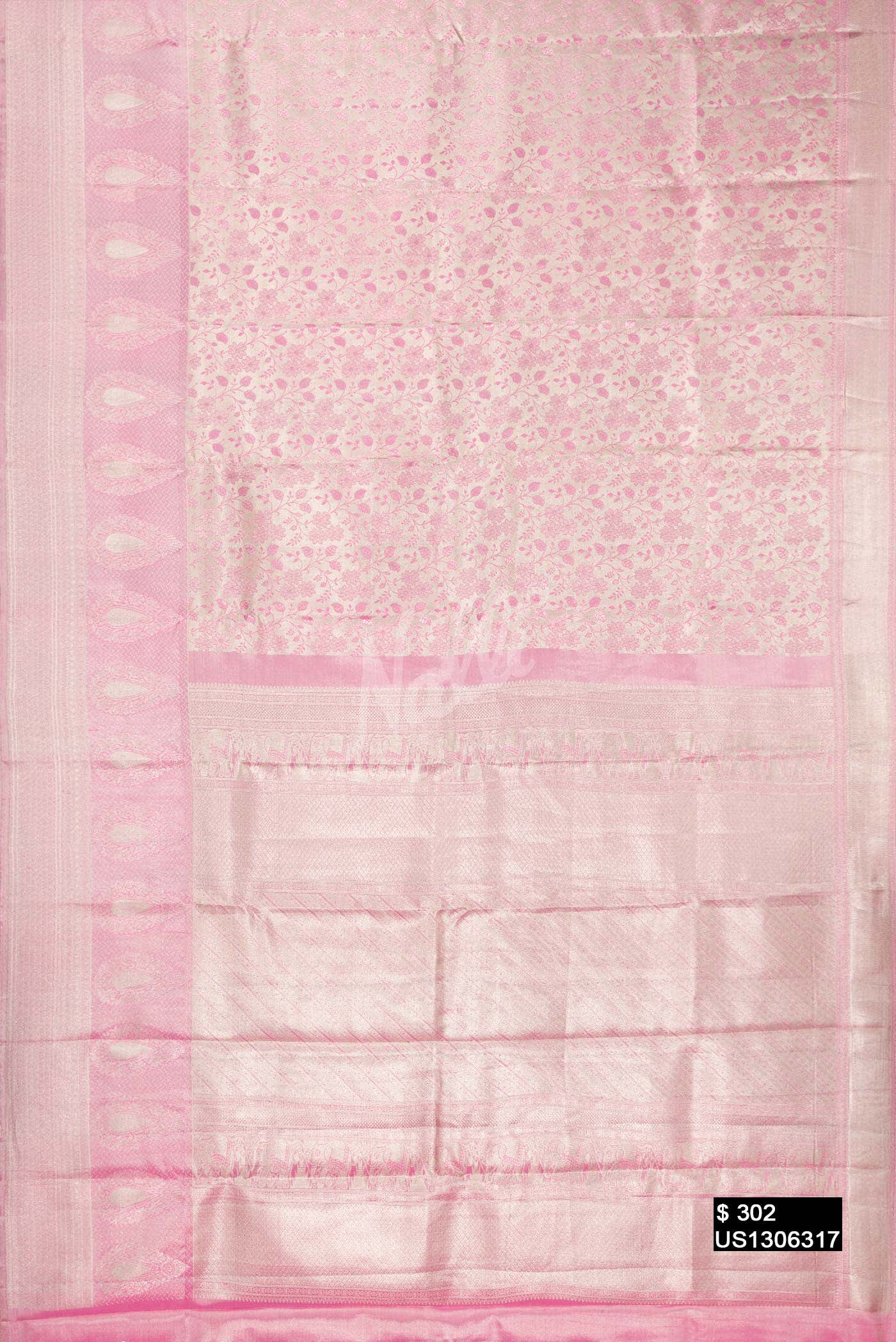 Silver Kanchipuram Tissue Silk Saree