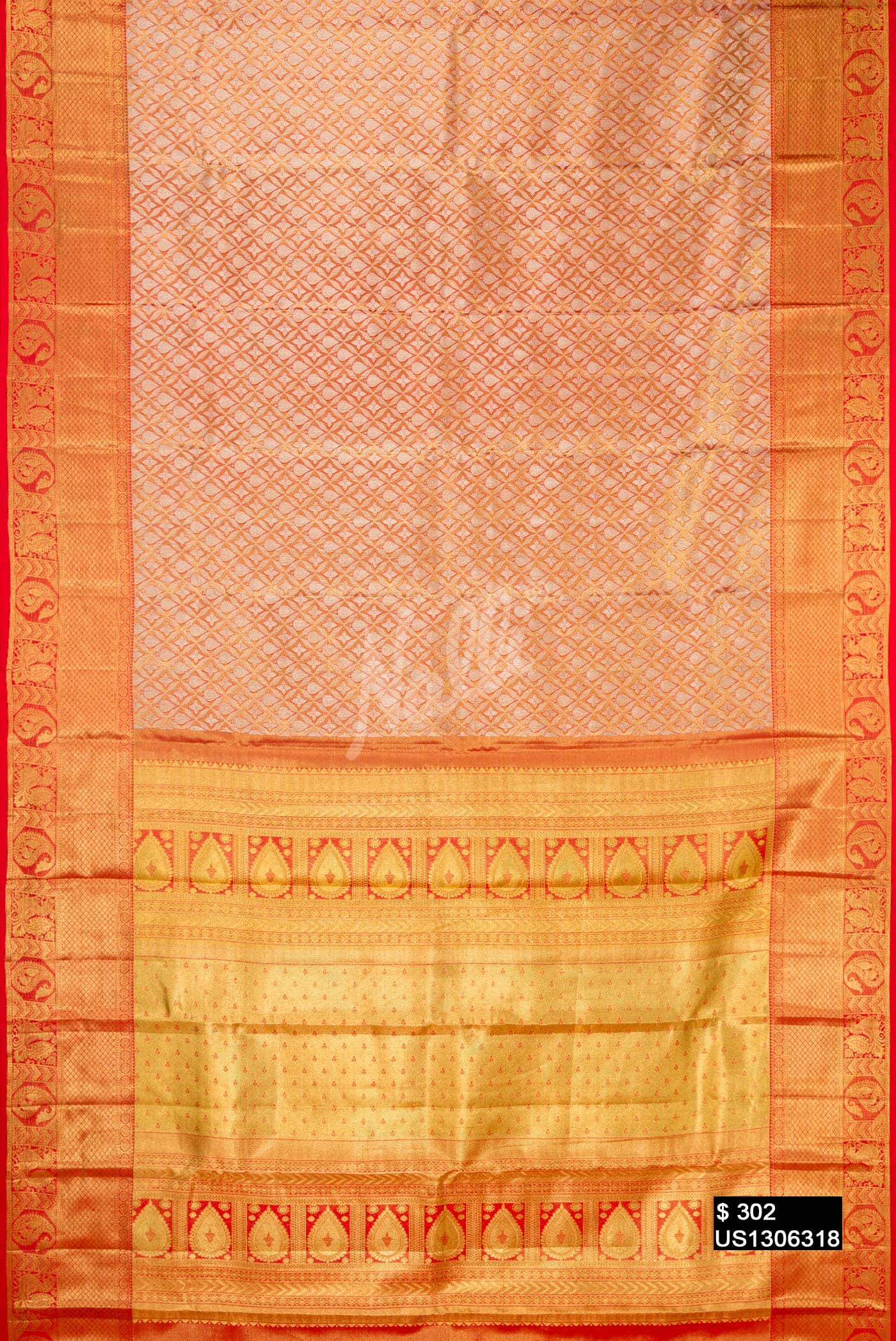 Red Kanchipuram Tissue Silk Saree