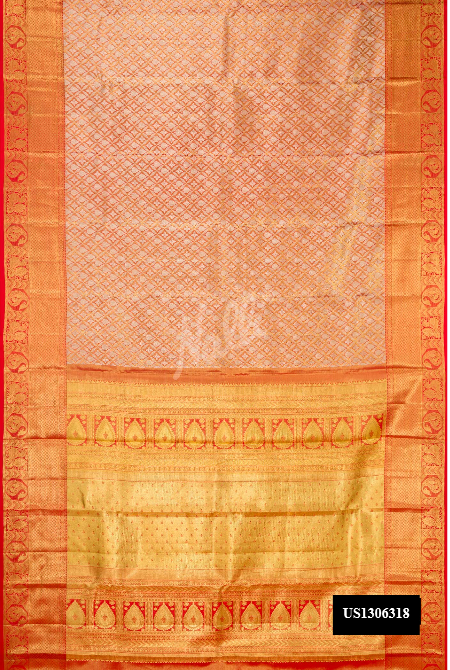 Red Kanchipuram Tissue Silk Saree