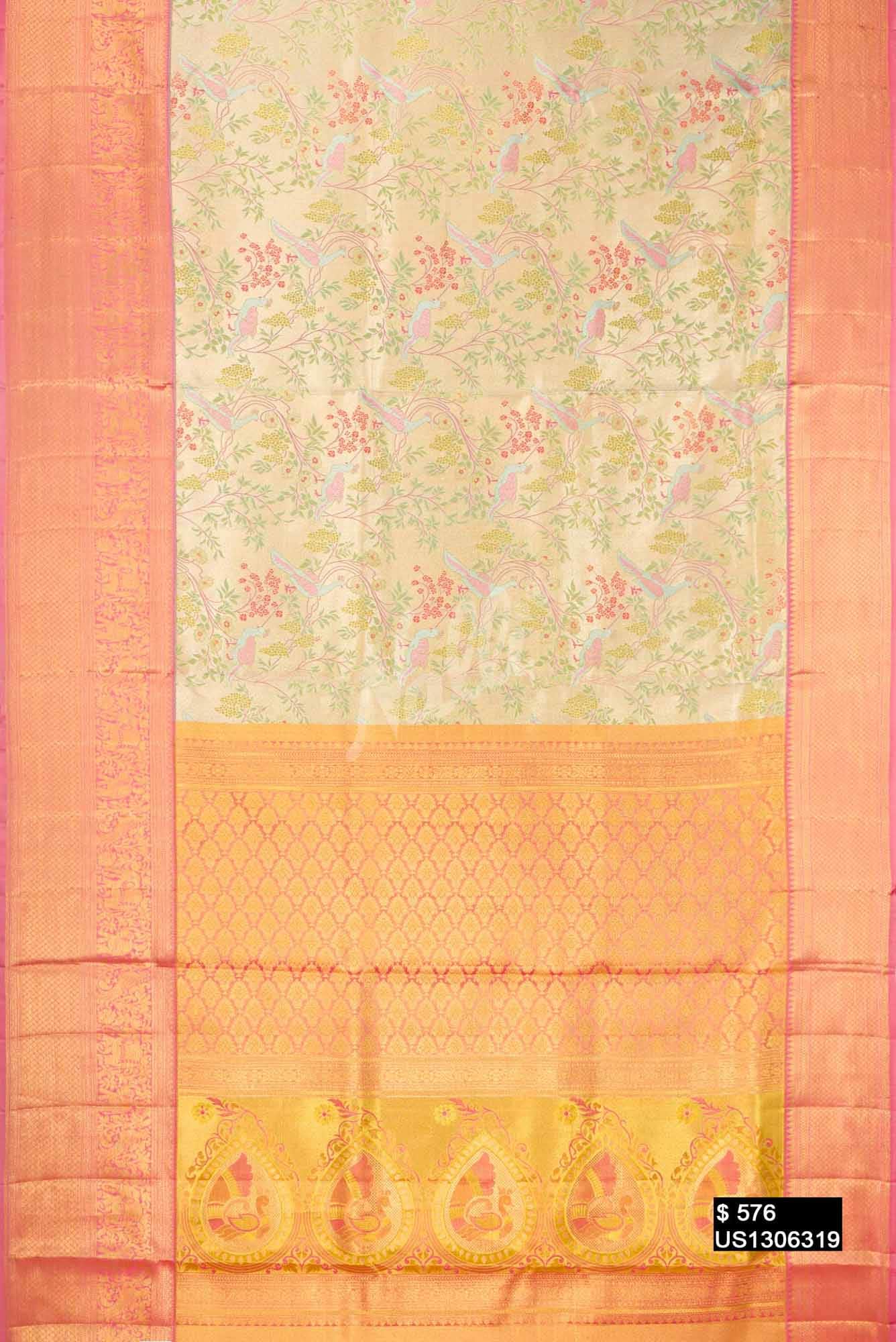 Gold Kanchipuram Tissue Silk Saree