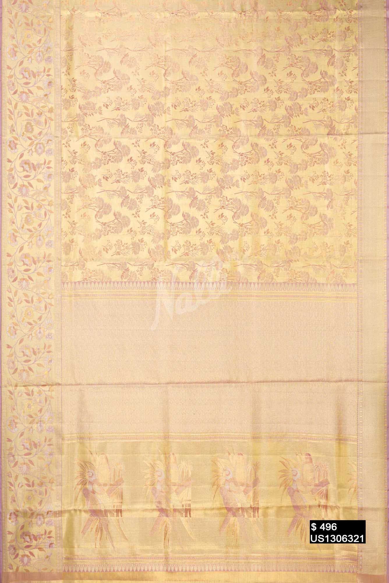Gold Kanchipuram Tissue Silk Saree