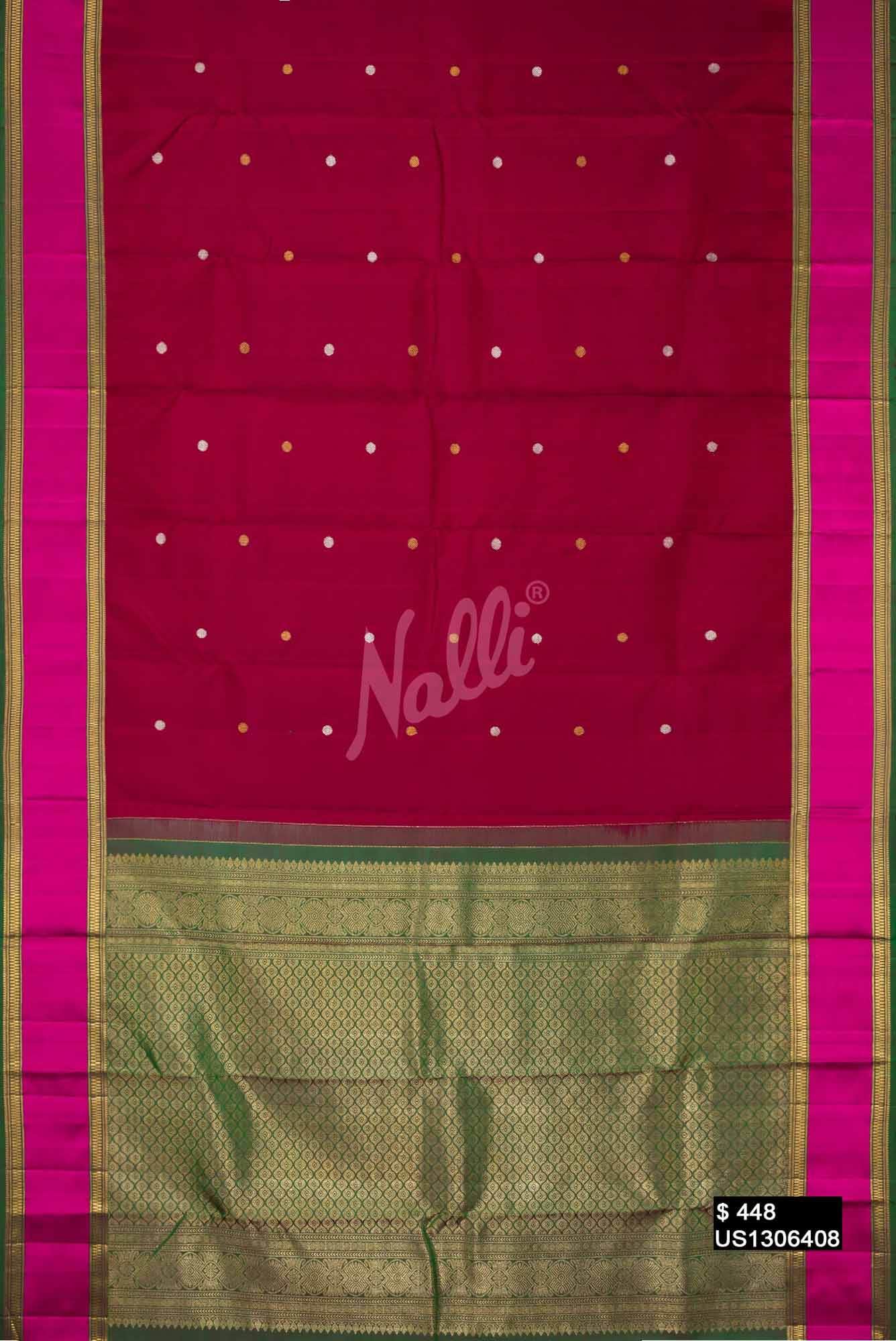 Maroon Kanchipuram Silk Saree